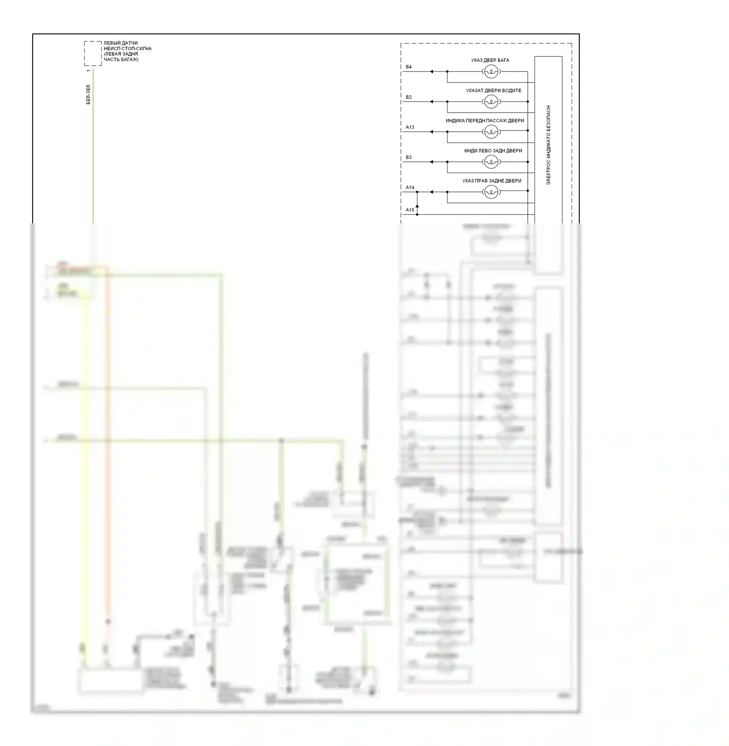 Oasis Isuzu I (1995-1999): Электросхема приборной панели (2 из 2) 