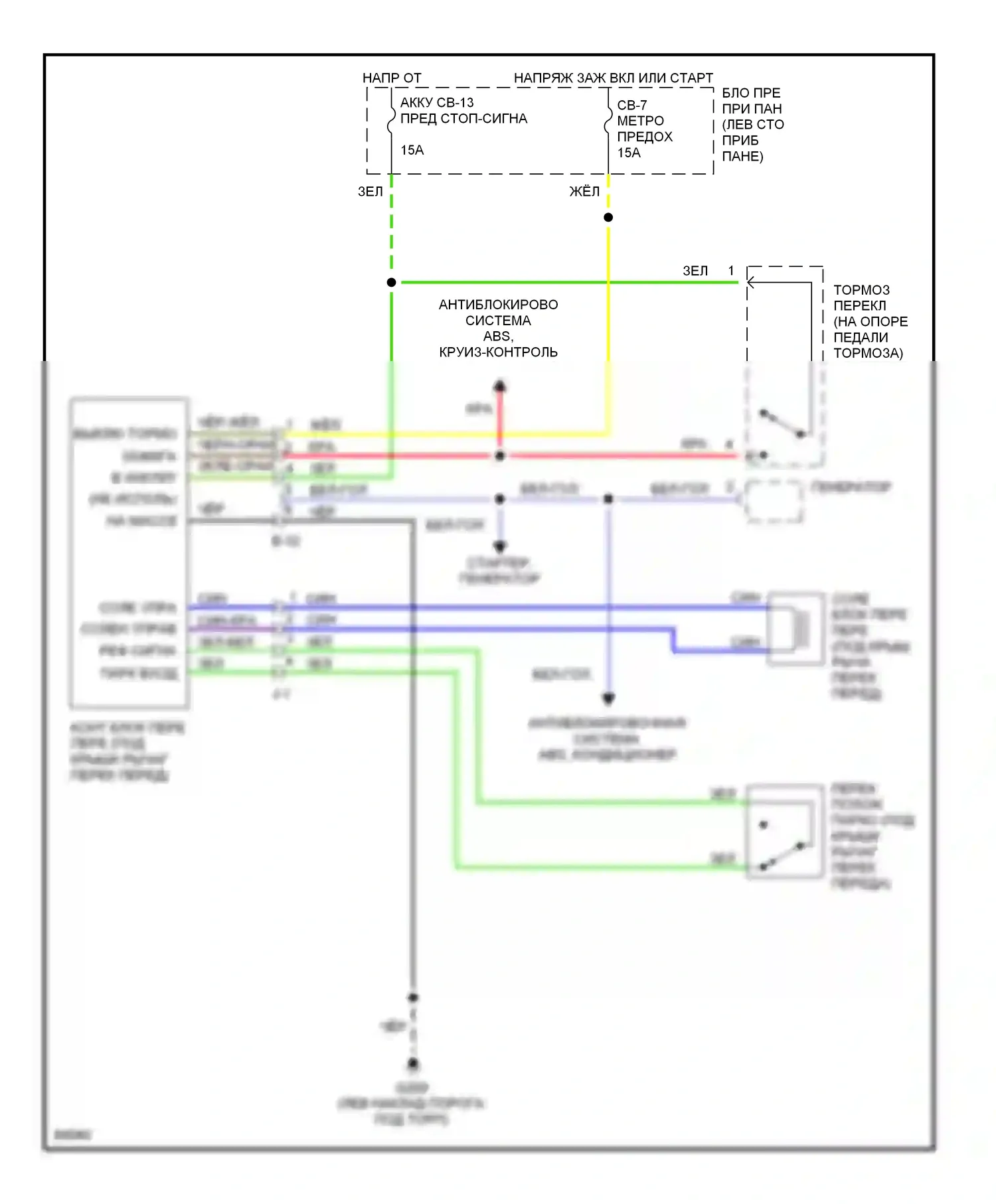 Rodeo Isuzu I (1989-1998): Электросхема блокировки селектора 