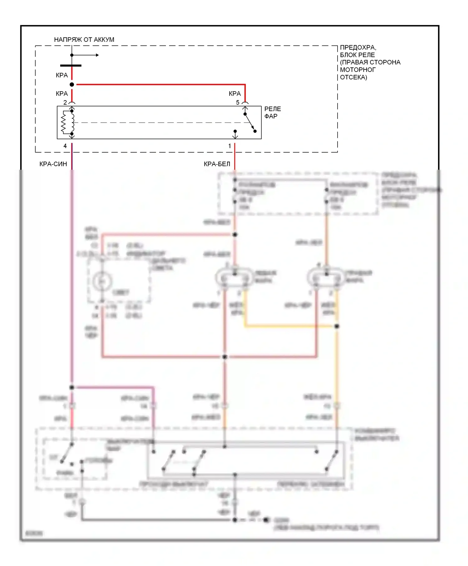 Rodeo Isuzu I (1989-1998): Электросхема фар 