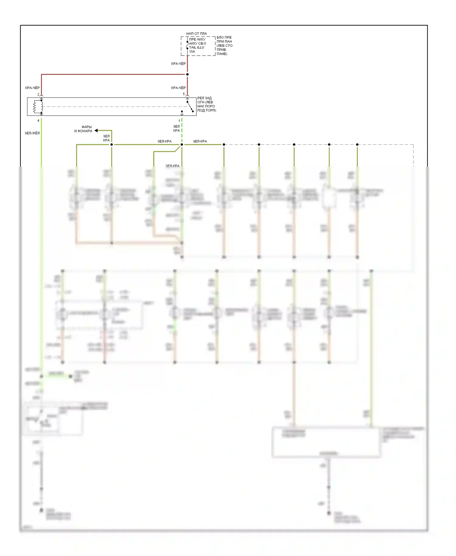Rodeo Isuzu I (1989-1998): Электросхема подсветки приборной панели 