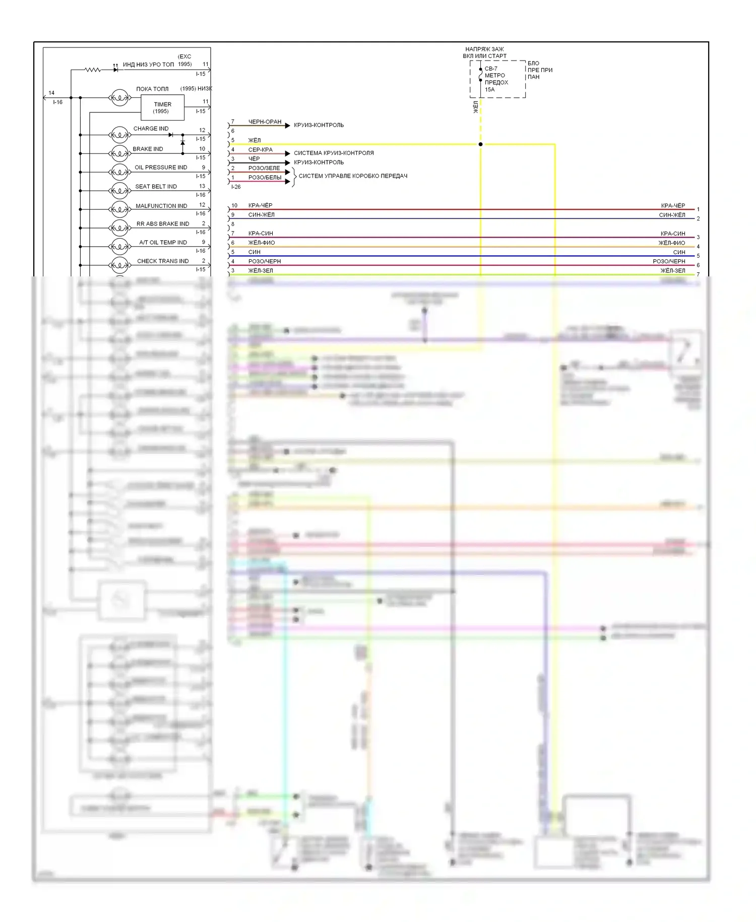 Rodeo Isuzu I (1989-1998): 3.2l, электросхема приборной панели (1 из 2) 