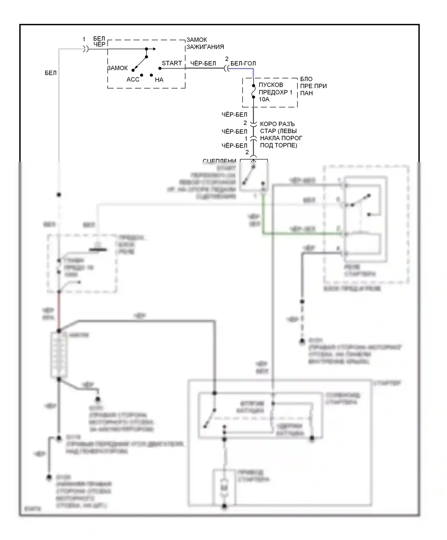 Rodeo Isuzu I (1989-1998): 3.2l, электросхема стартера, ручной коробки передач 