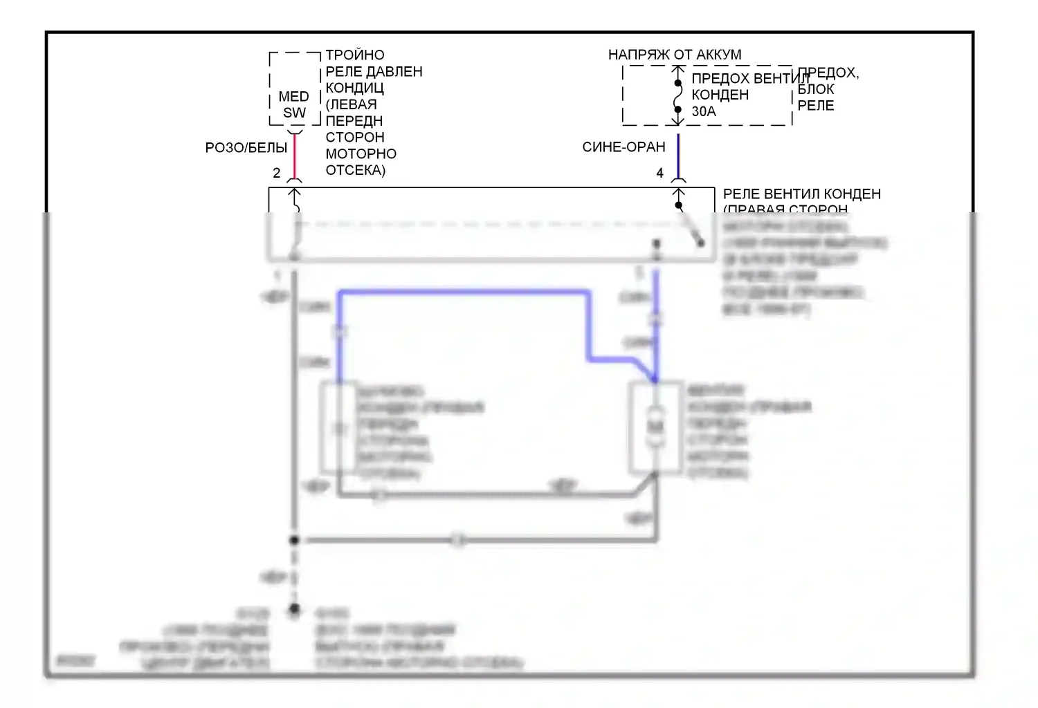Rodeo Isuzu I (1989-1998): 3.2l, электросхема вентилятора охлаждения 