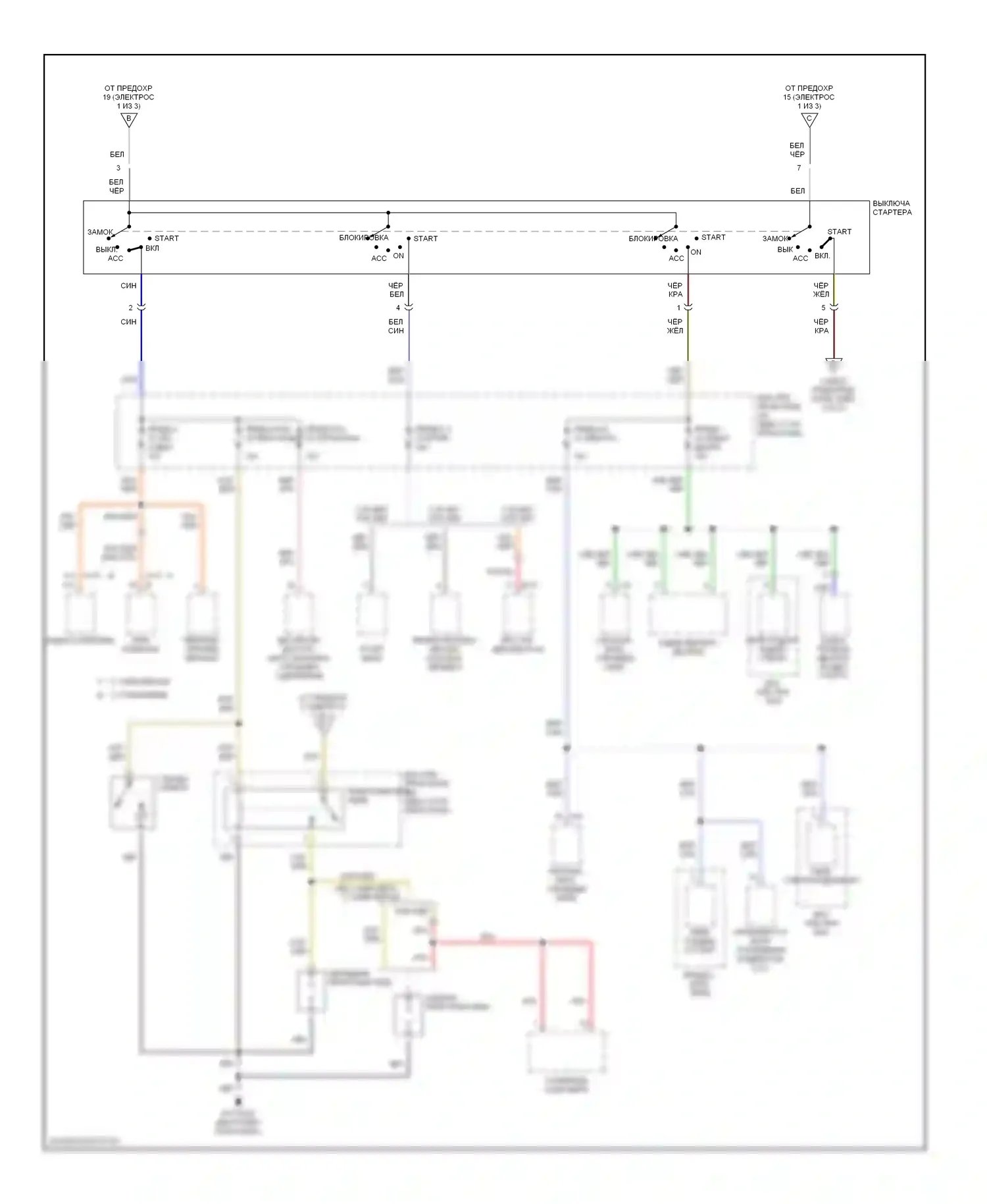Rodeo Isuzu II (1998-2004): Электросхема блока предохранителей реле (2 из 3) 