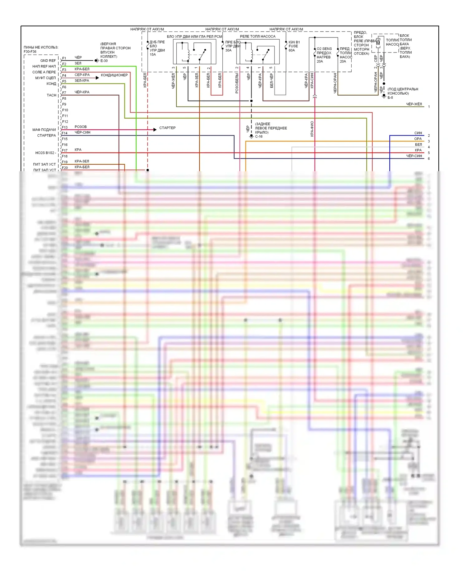 Rodeo Isuzu II (1998-2004): Электросхема двигателя 3.2ls (1 из 4) 