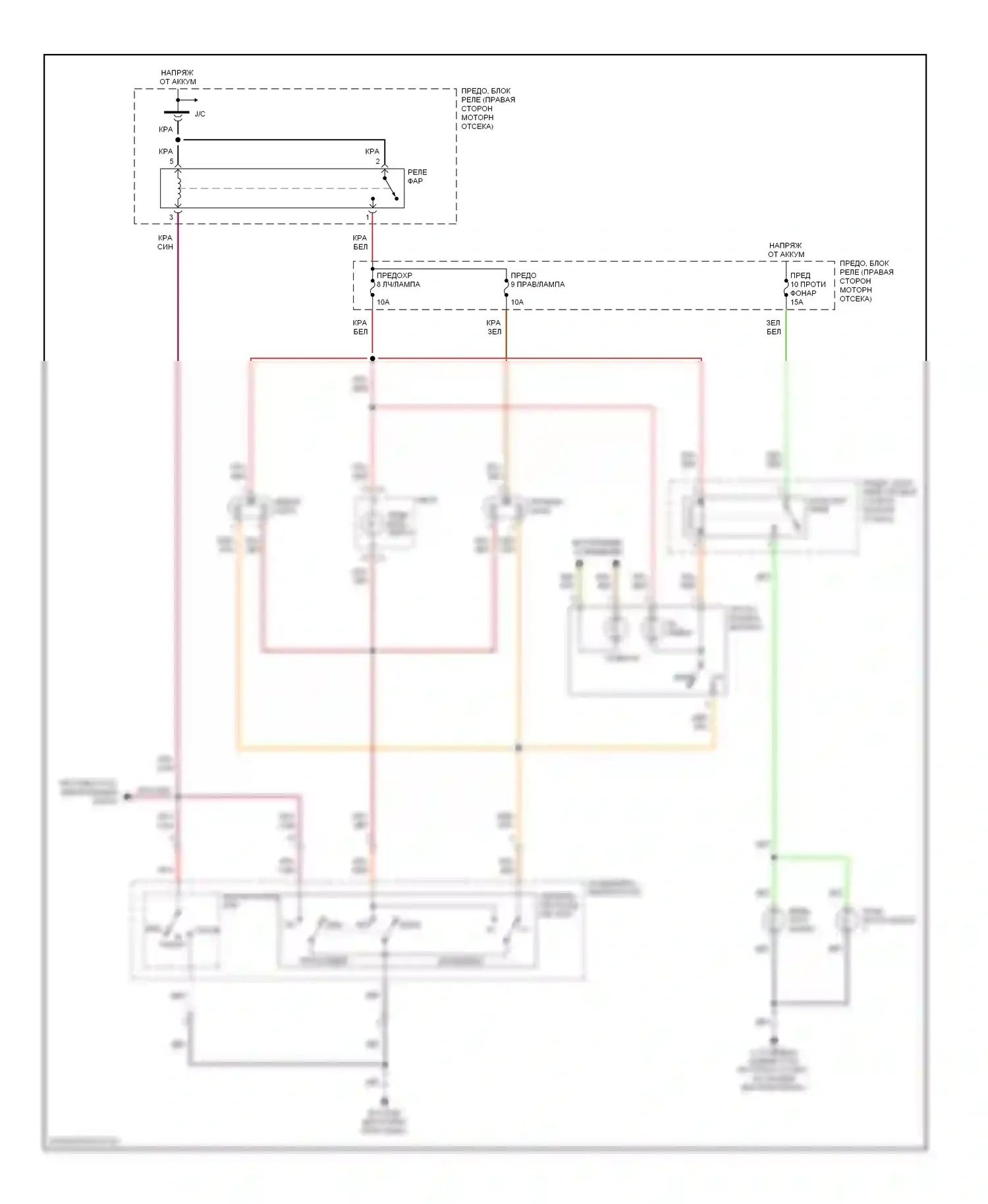 Rodeo Isuzu II (1998-2004): Электросхема фар 