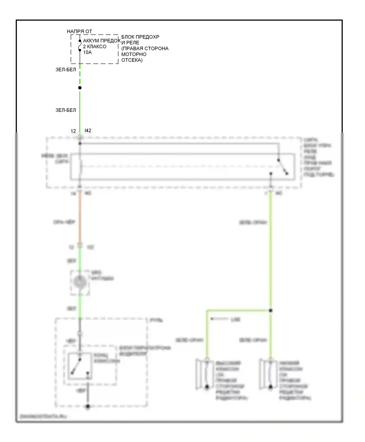 Rodeo Isuzu II (1998-2004): Электросхема клаксона 