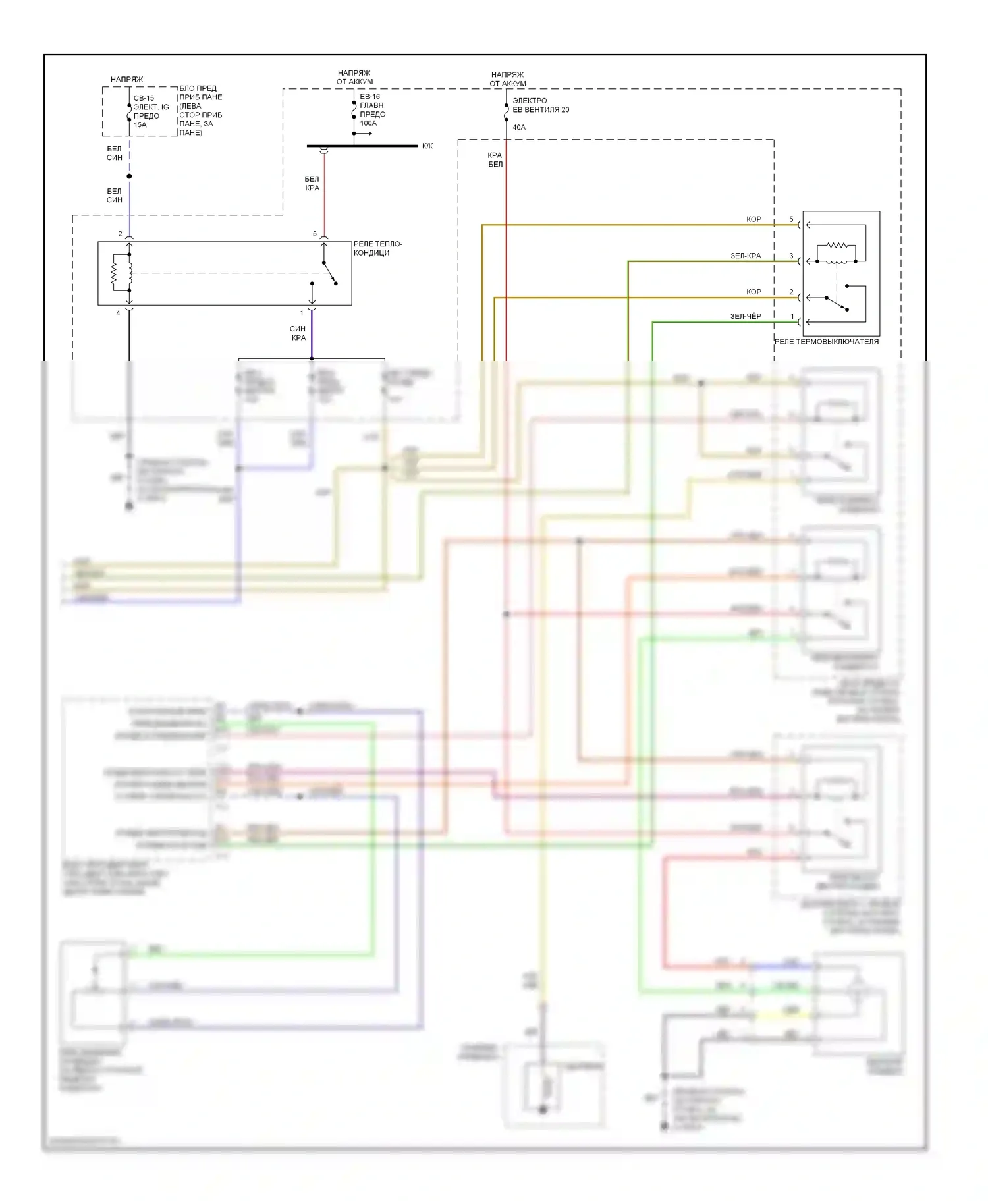 Rodeo Isuzu II (1998-2004): 2.2л, электросхема ручного кондиционера, механическая коробка передач (2 из 2) 