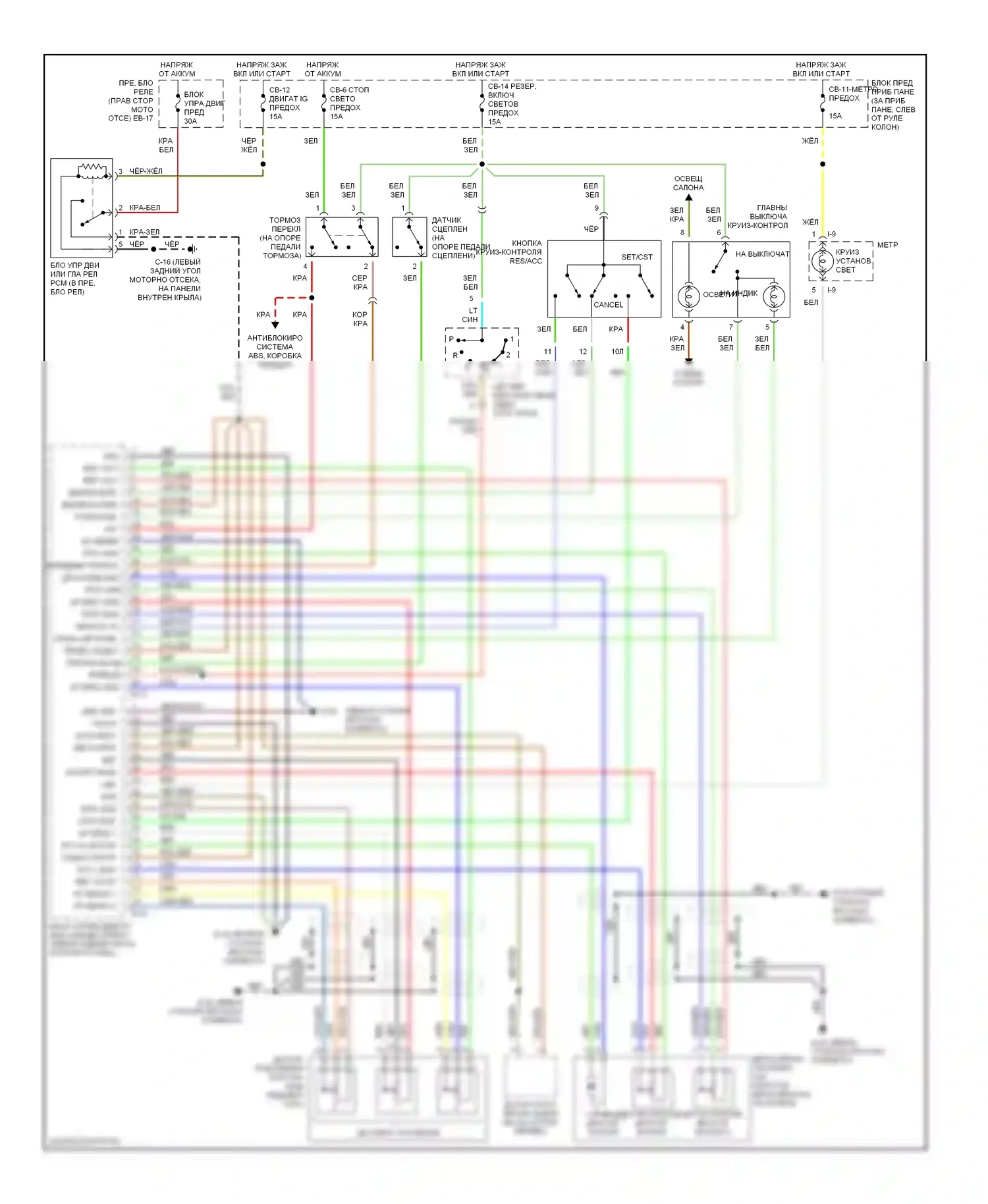 Rodeo Isuzu II (1998-2004): Электросхема круиз-контроля 