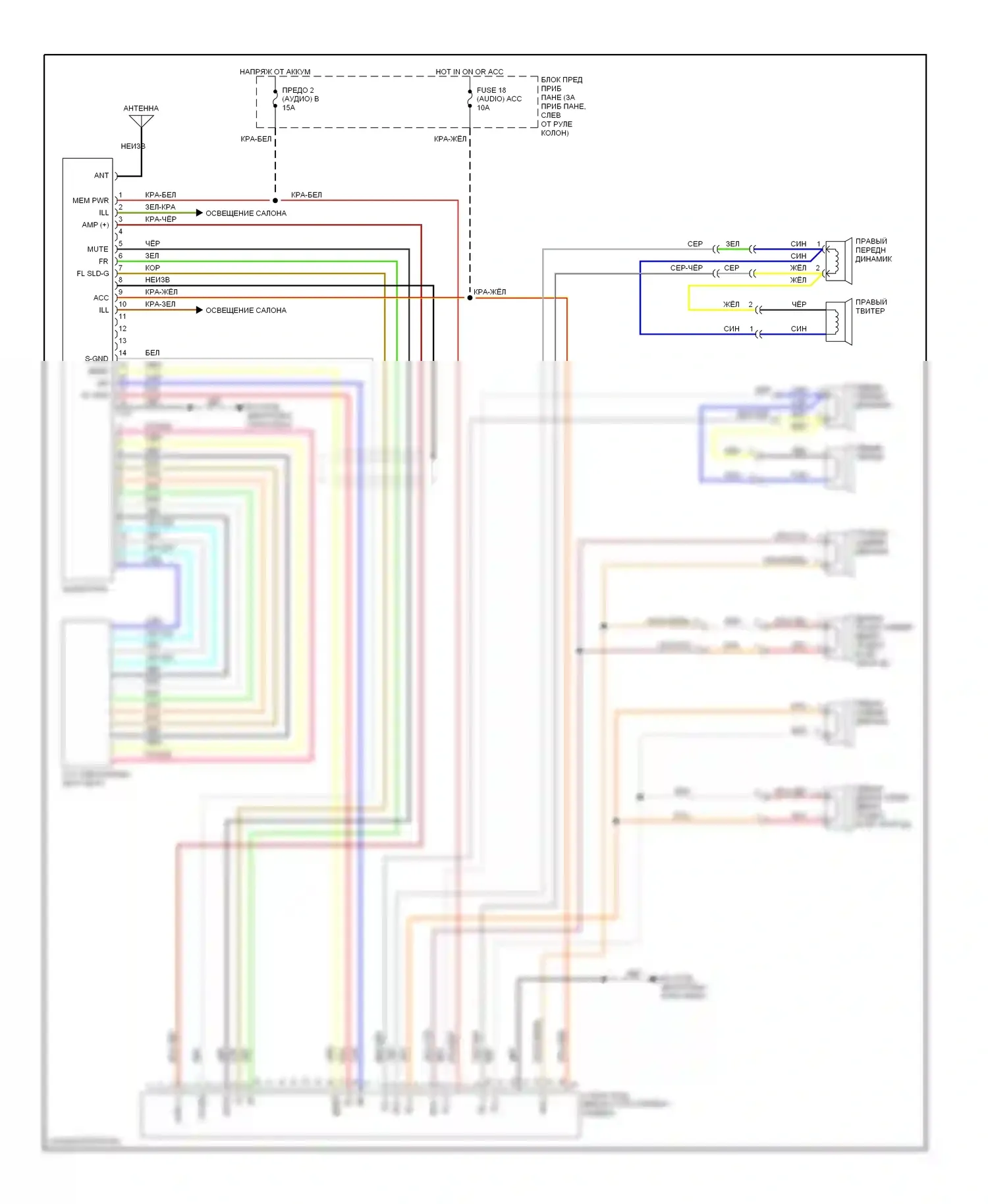 Rodeo Isuzu II (1998-2004): Электросхемы радиосвязи с усилителем 