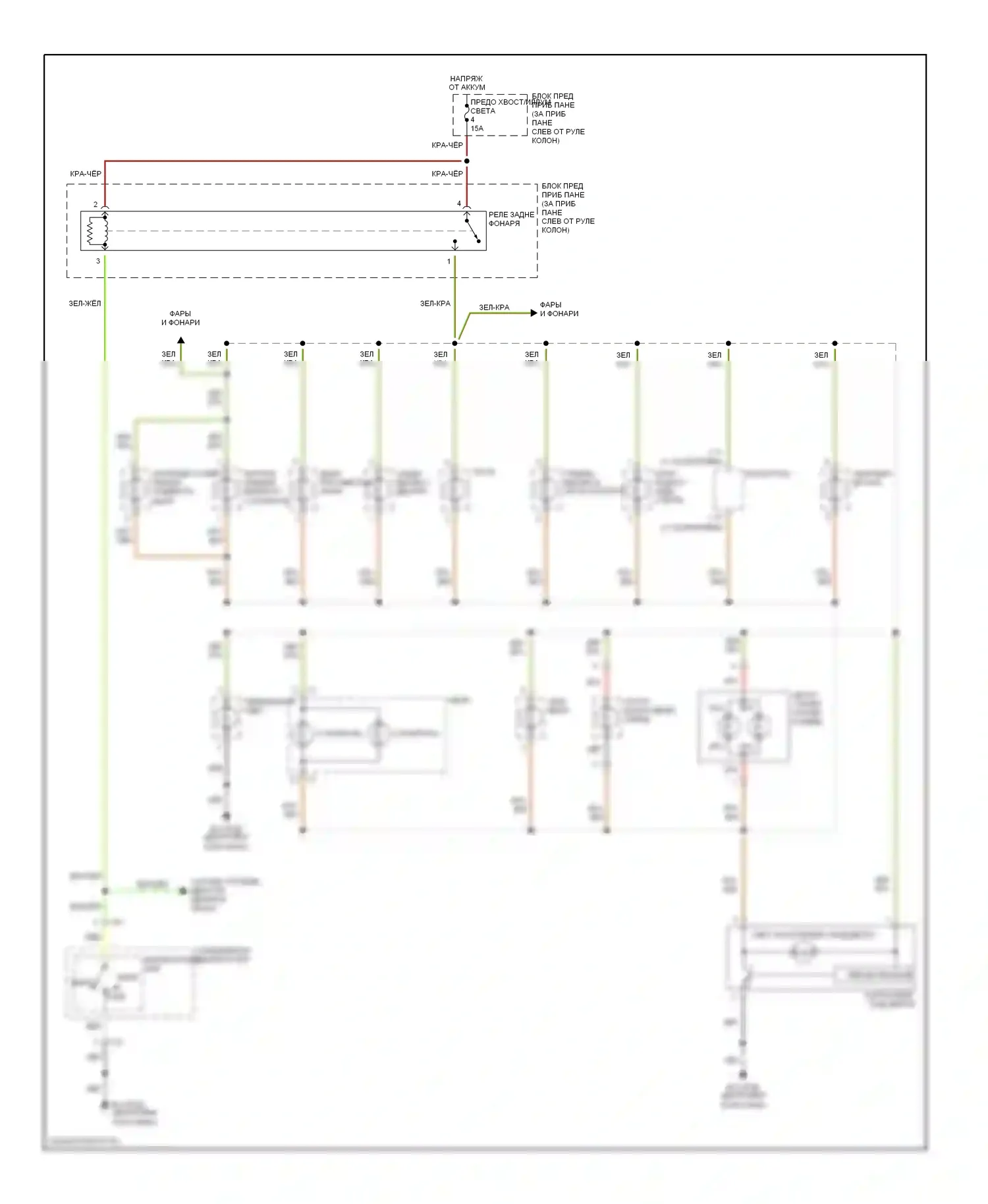 Rodeo Isuzu II (1998-2004): Электросхема подсветки приборной панели 
