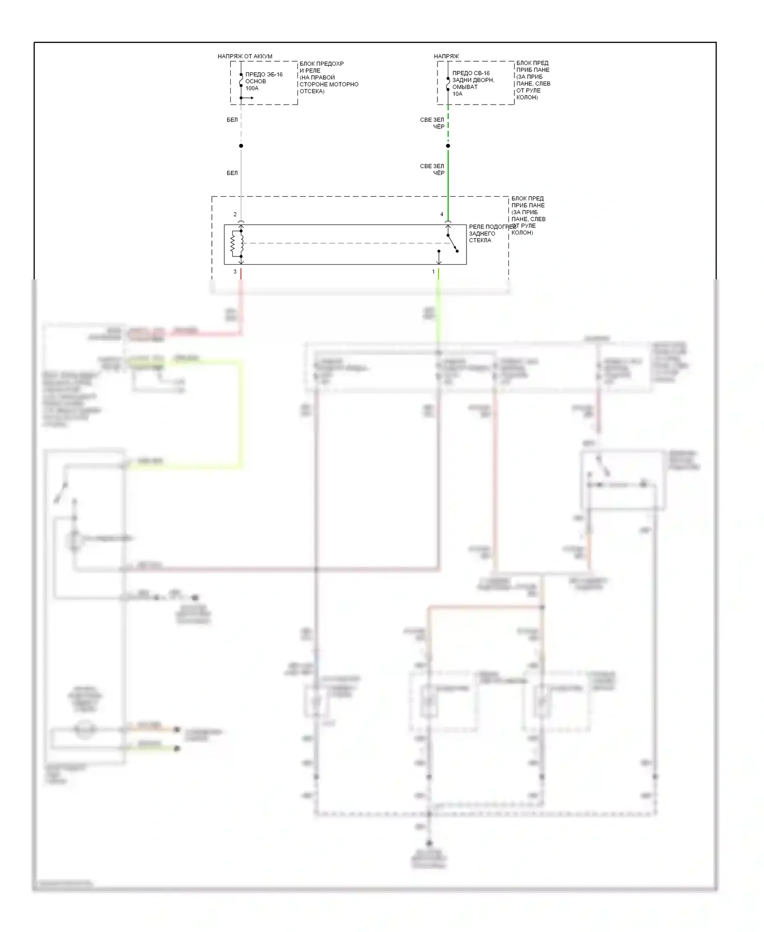 Rodeo Isuzu II (1998-2004): Электросхема подогрева 