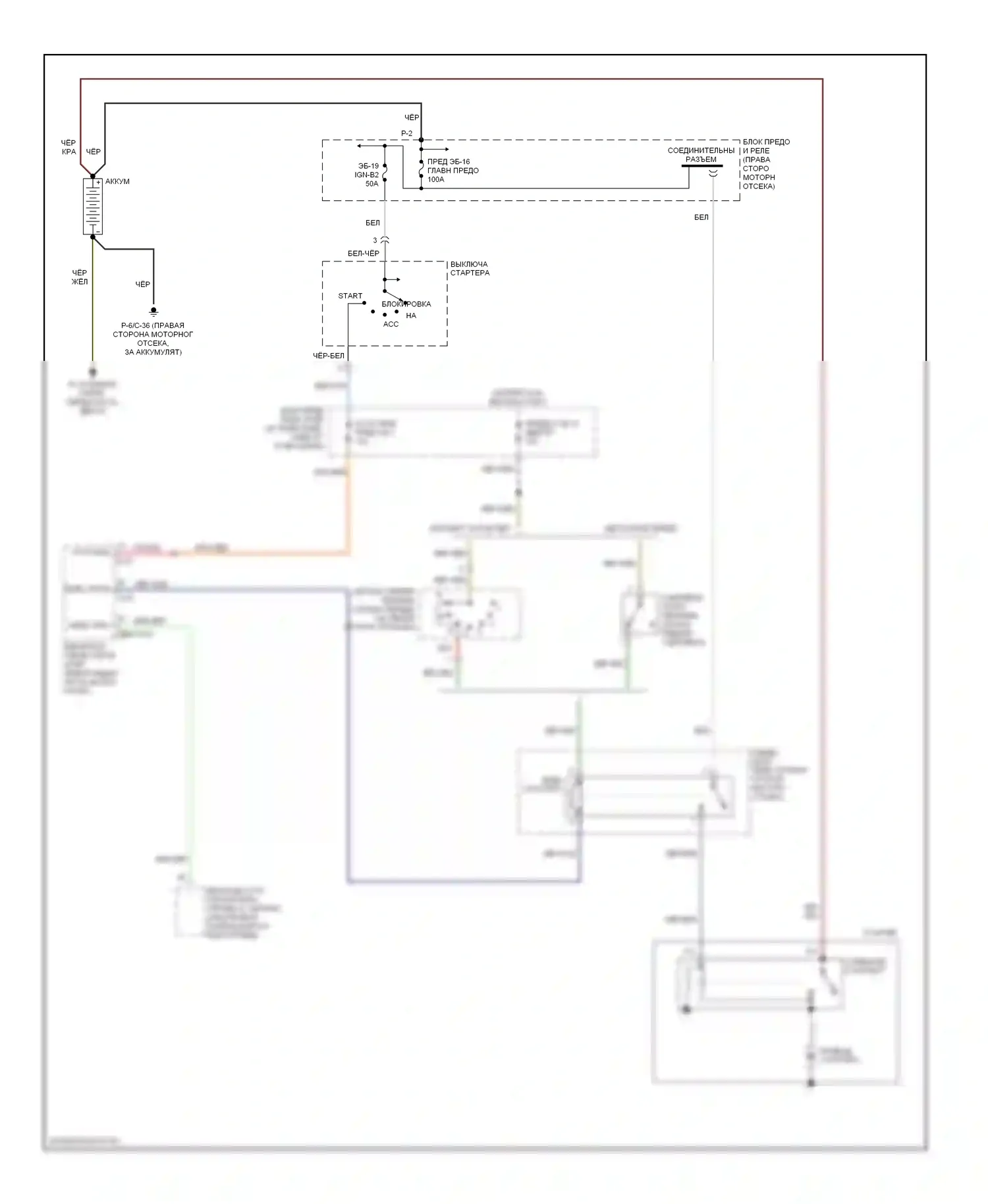 Rodeo Isuzu II (1998-2004): 3.2l, электросхема стартера 