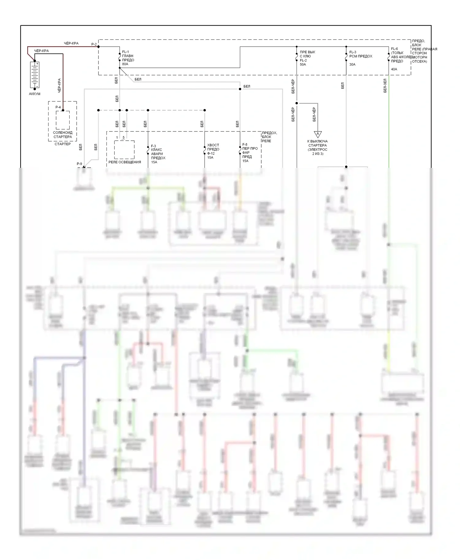 Trooper Isuzu II (1992-2002): Электросхема блока предохранителей реле (1 из 3) 