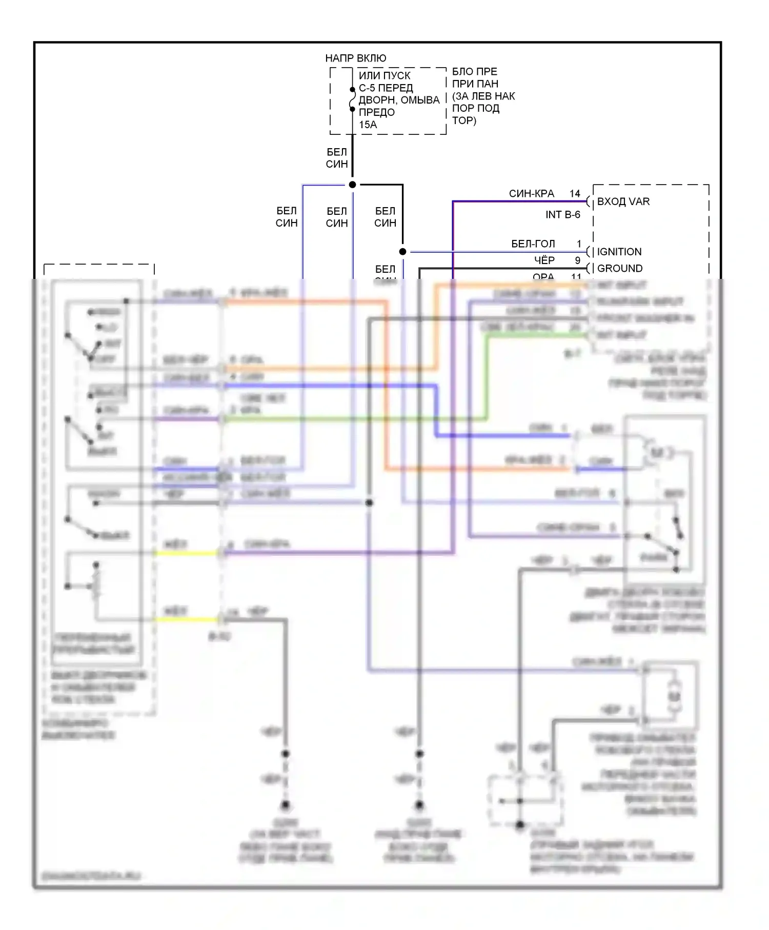 Trooper Isuzu II (1992-2002): Электросхема передних дворников и омывателей, роскошь и производительность 