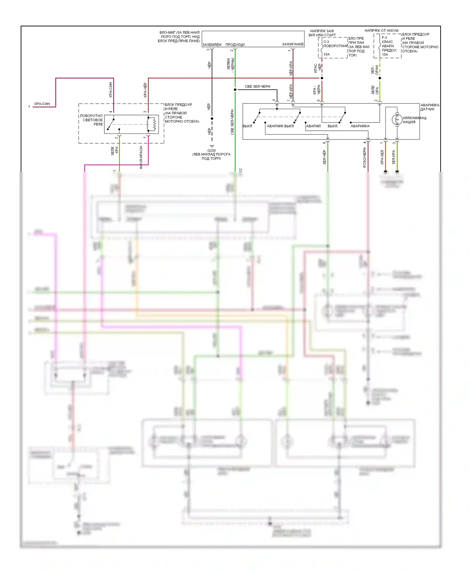 Trooper Isuzu II (1992-2002): Электросхема фар и фонарей (2 из 2) 
