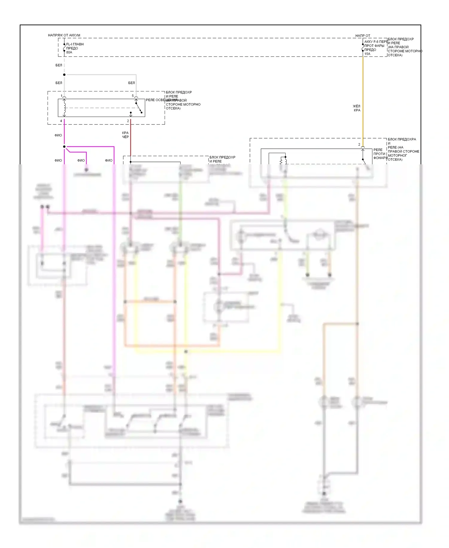 Trooper Isuzu II (1992-2002): Электросхема фар 