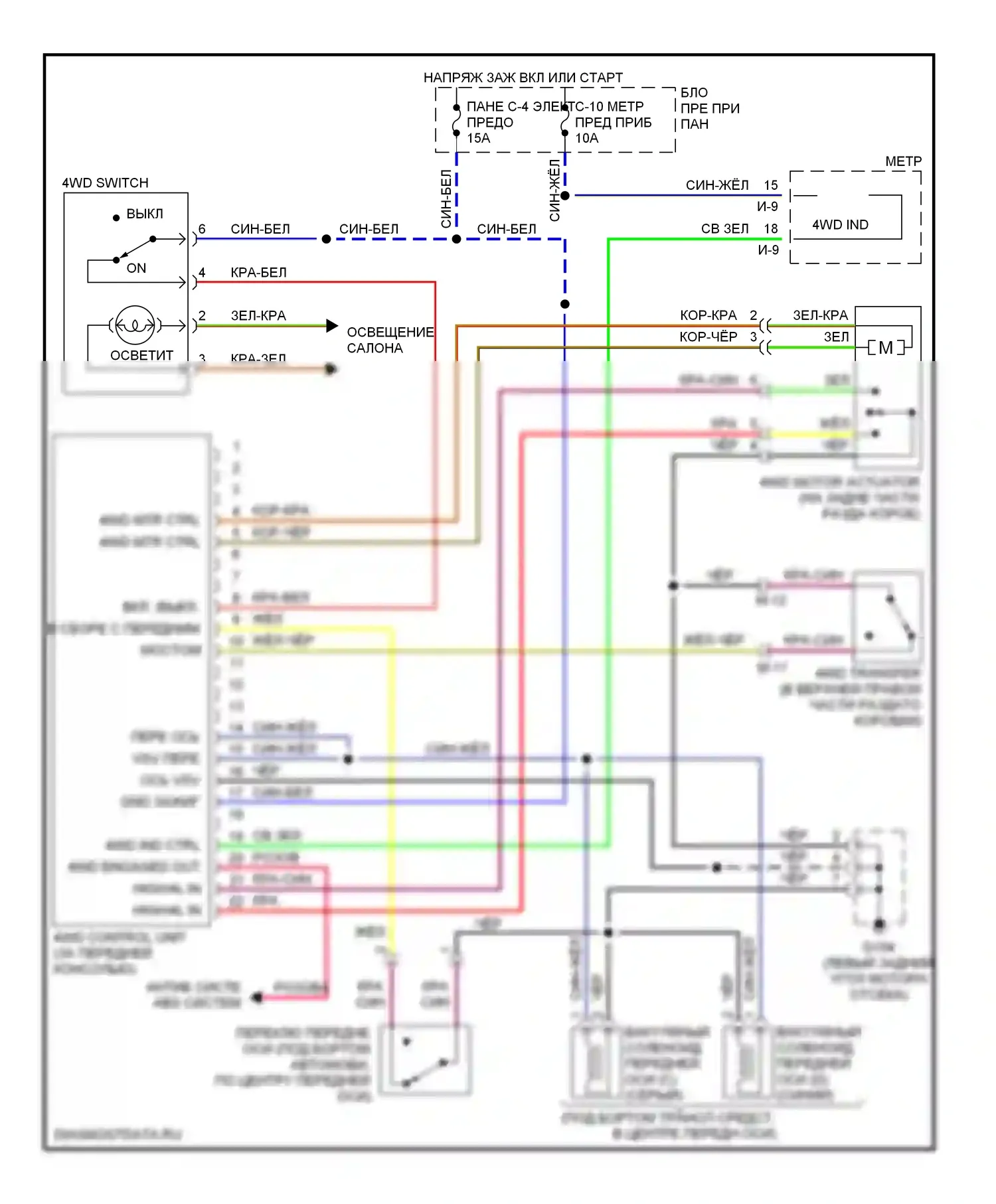 Trooper Isuzu II (1992-2002): Электросхема 4wd, смена на лету 