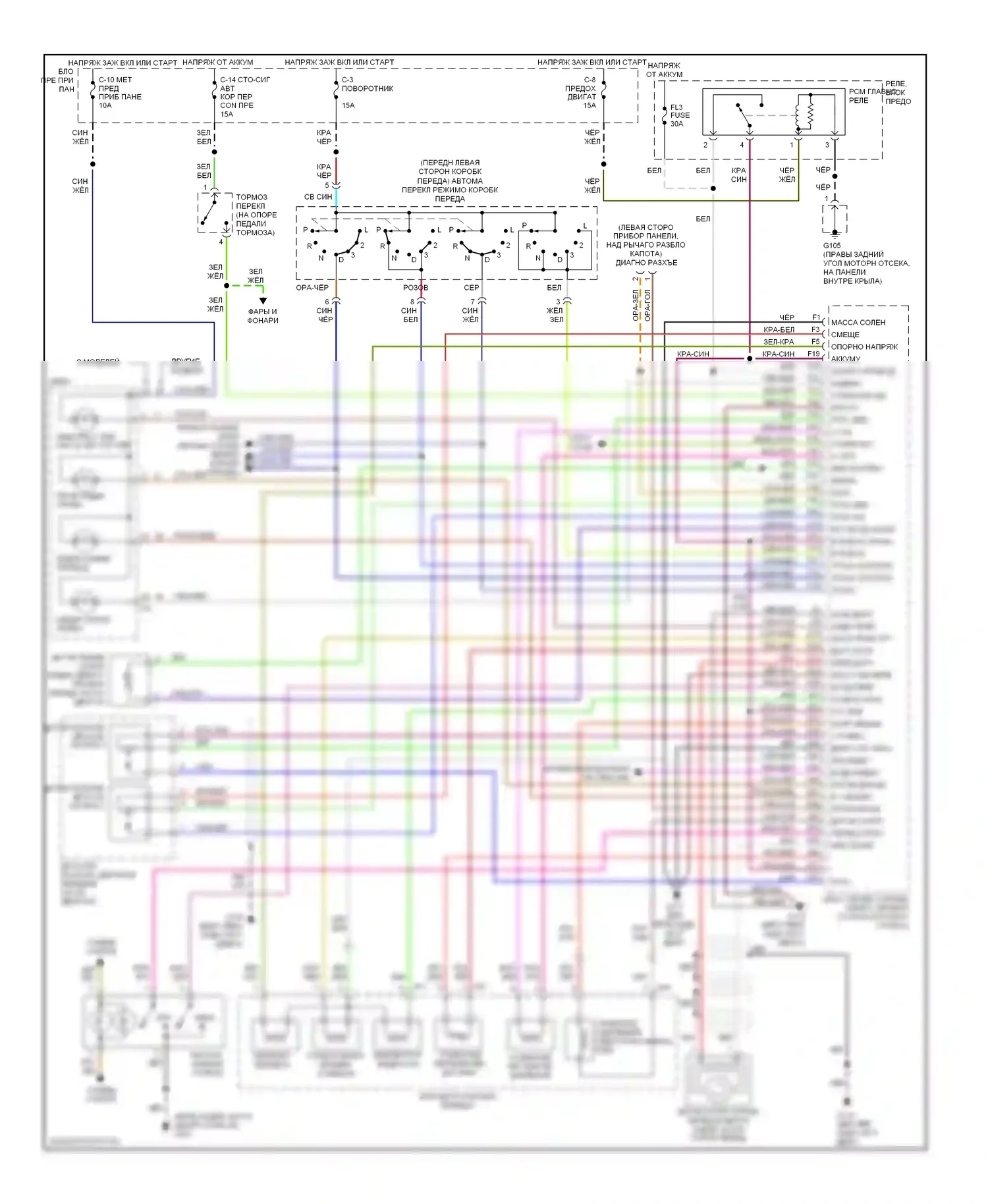 Trooper Isuzu II (1992-2002): Электросхема автоматической коробки передач 