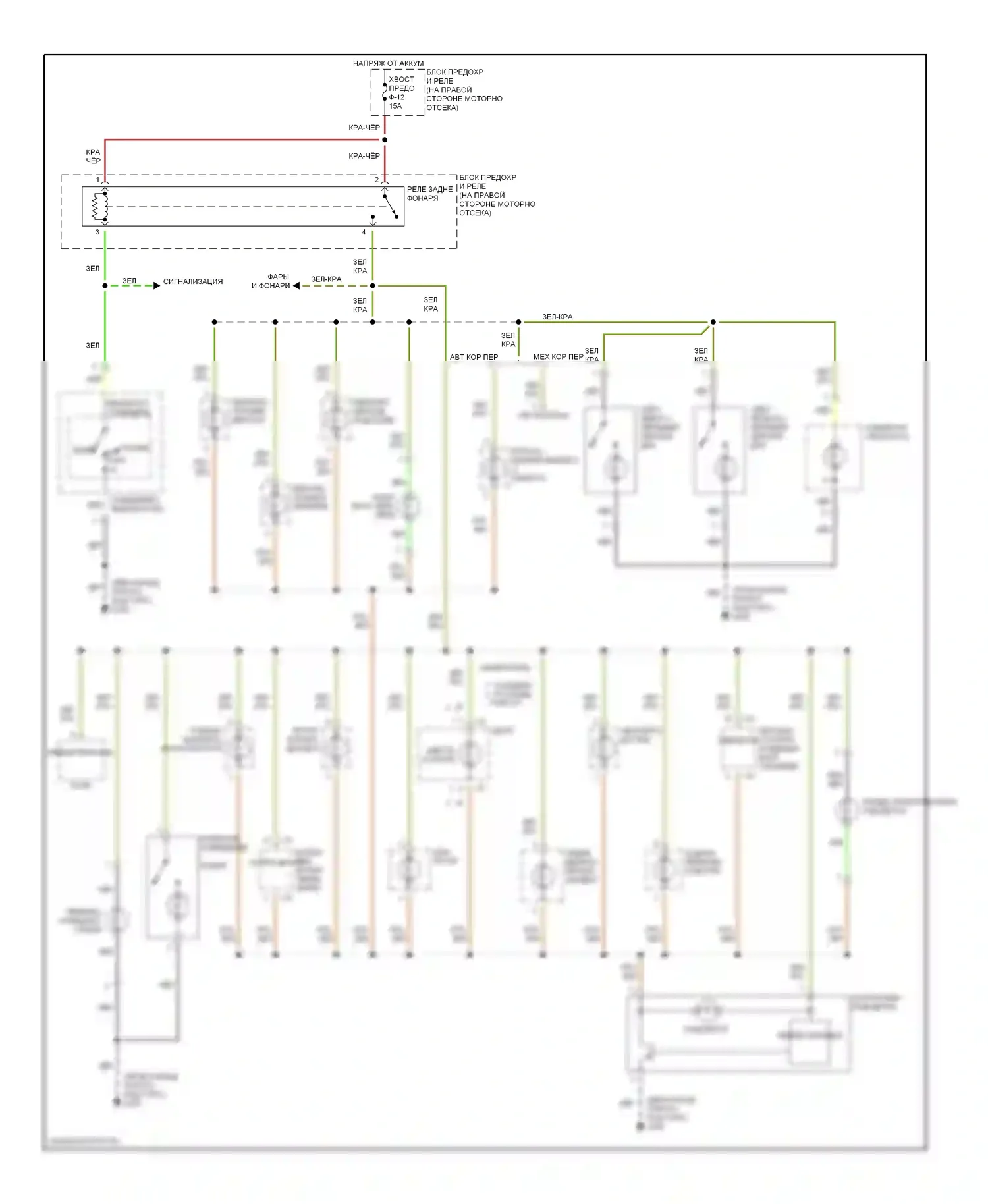 Trooper Isuzu II (1992-2002): Электросхема подсветки приборной панели 