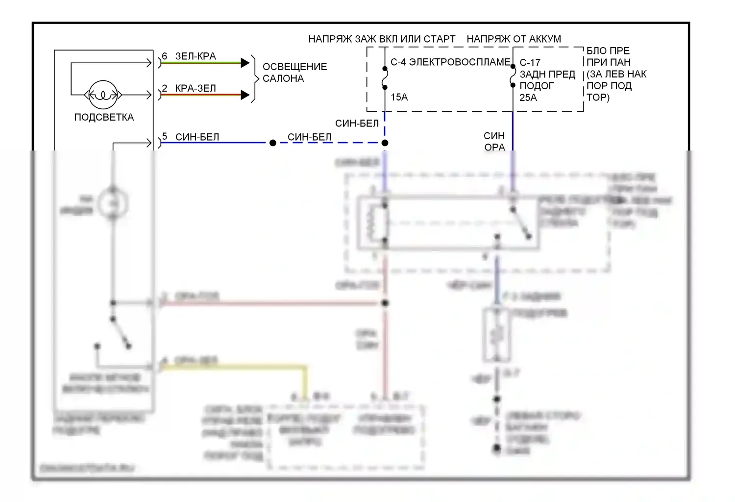 Trooper Isuzu II (1992-2002): Электросхема подогрева 