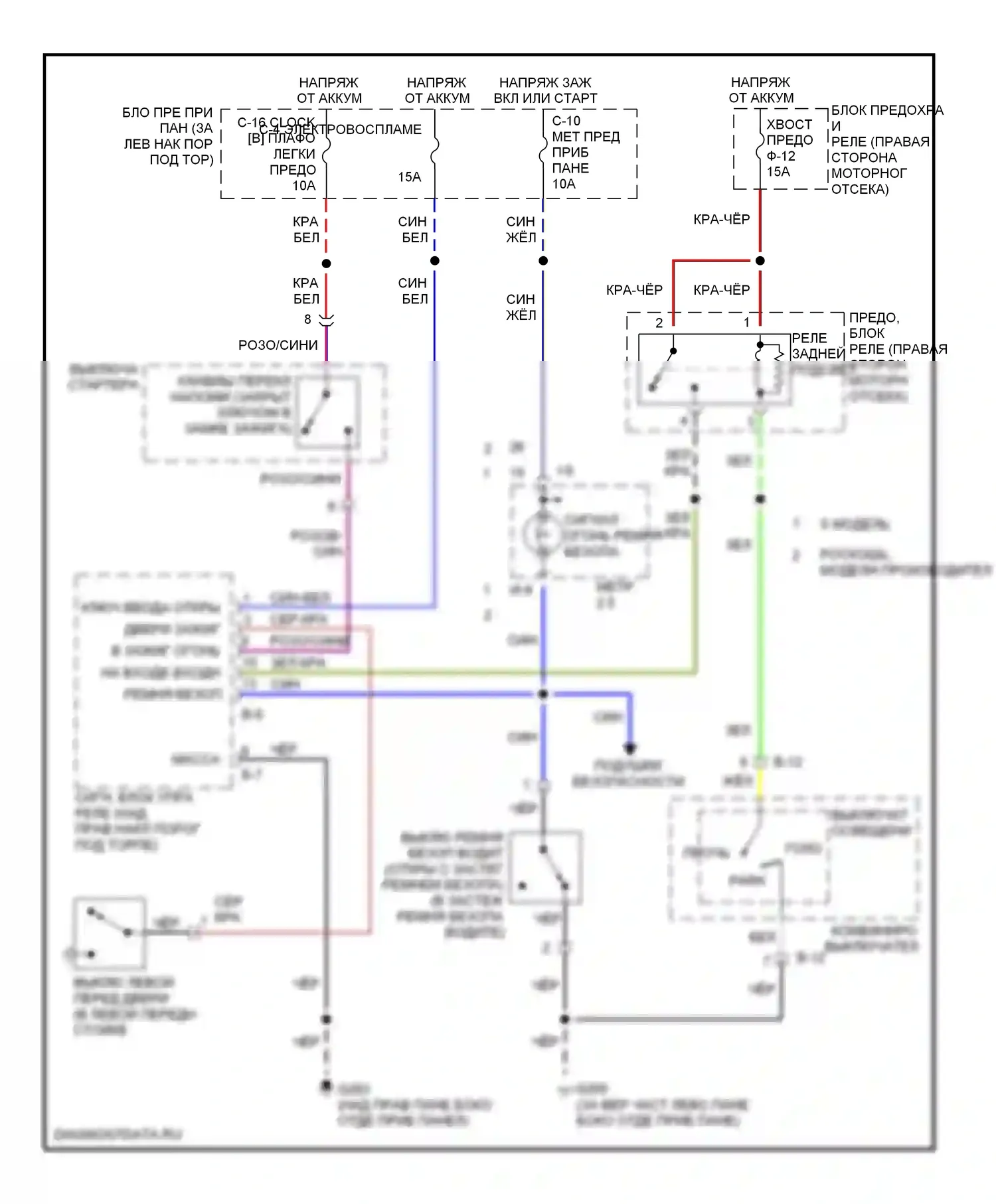 Trooper Isuzu II (1992-2002): Электросхемы системы оповещения 