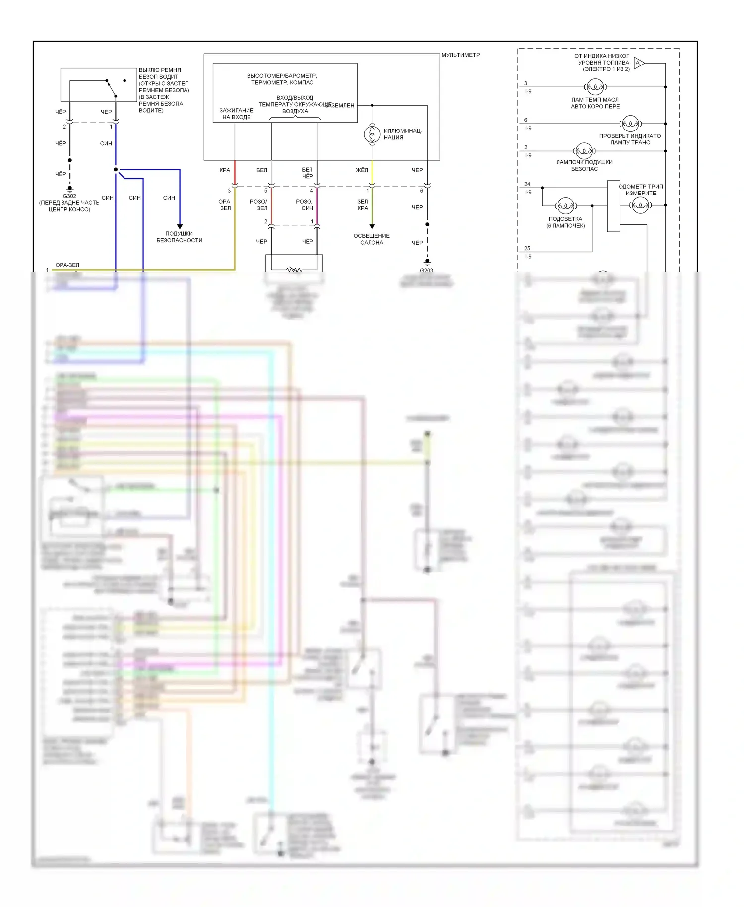 Trooper Isuzu II (1992-2002): Электросхема приборной панели, роскошь и производительность (2 из 2) 