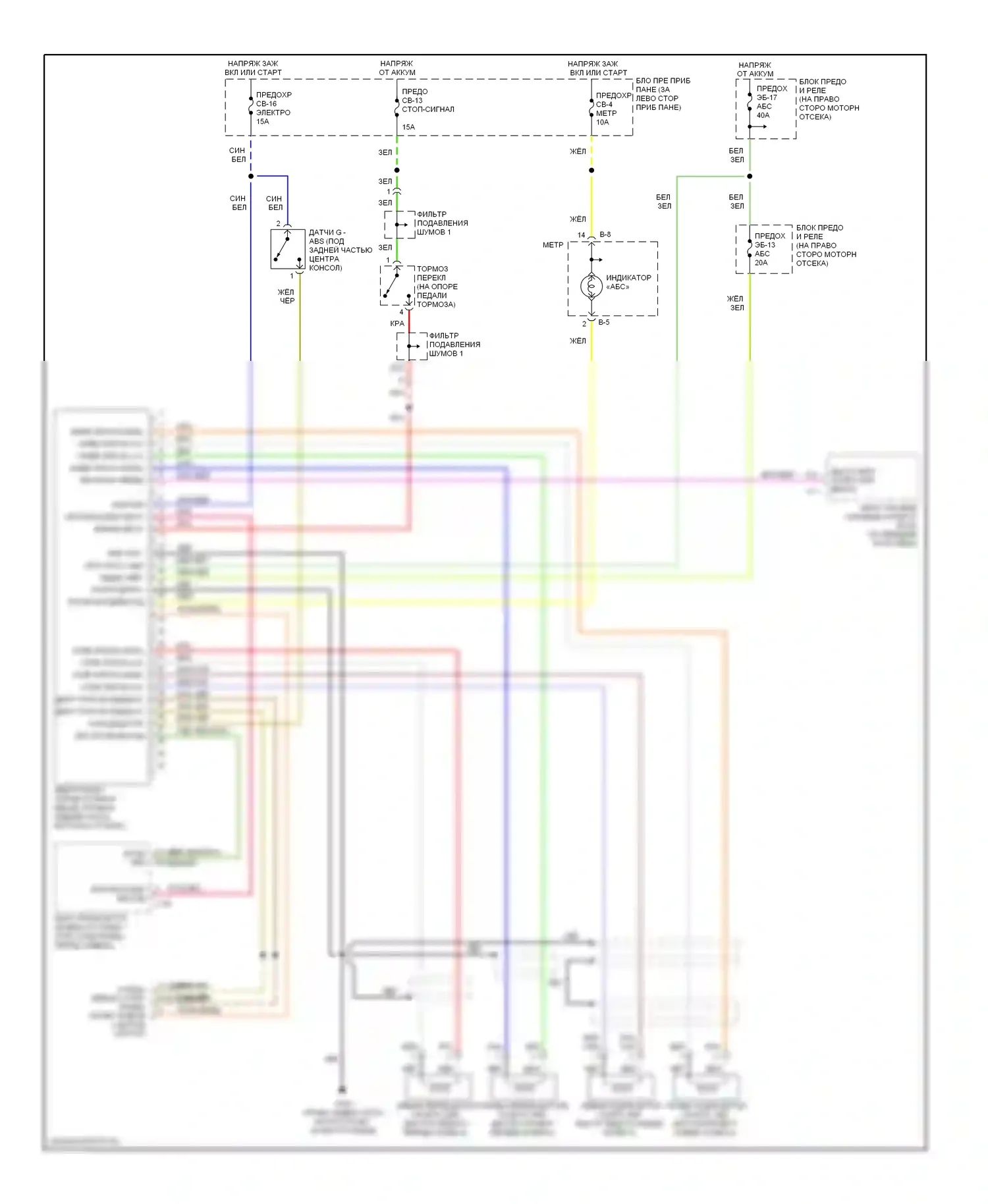 VehiCross Isuzu I (1997-2001): Электросхемы антиблокировочной системы abs 