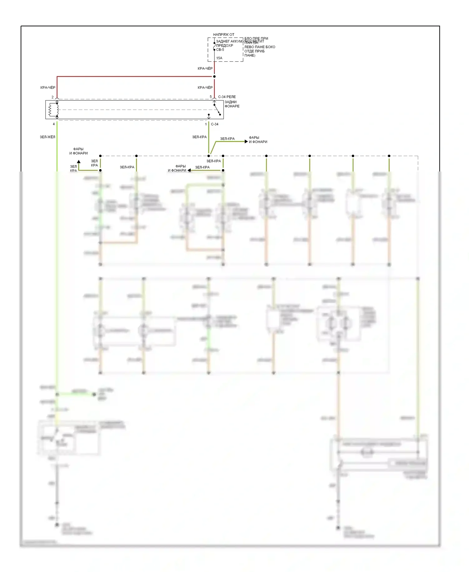 VehiCross Isuzu I (1997-2001): Электросхема подсветки приборной панели 