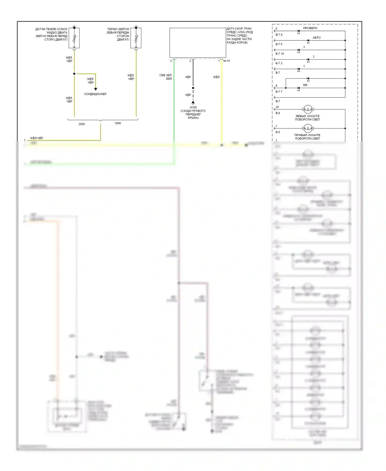 VehiCross Isuzu I (1997-2001): Электросхема приборной панели (2 из 2) 