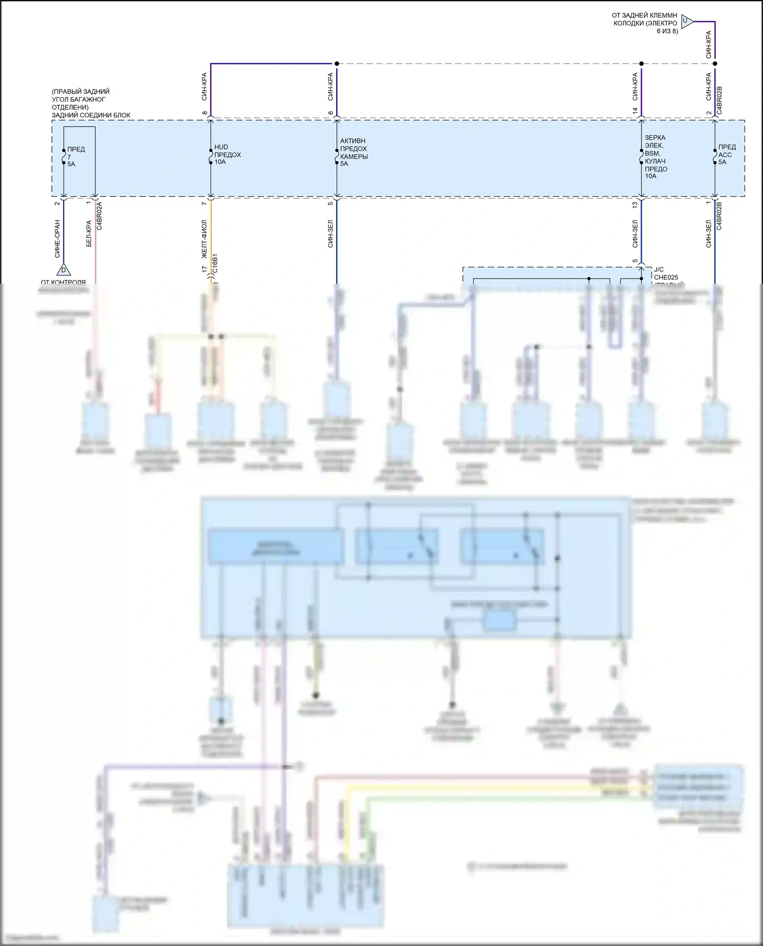 F-Pace Jaguar I (2016-2020): Электросхема блока предохранителей реле (8 из 8) 