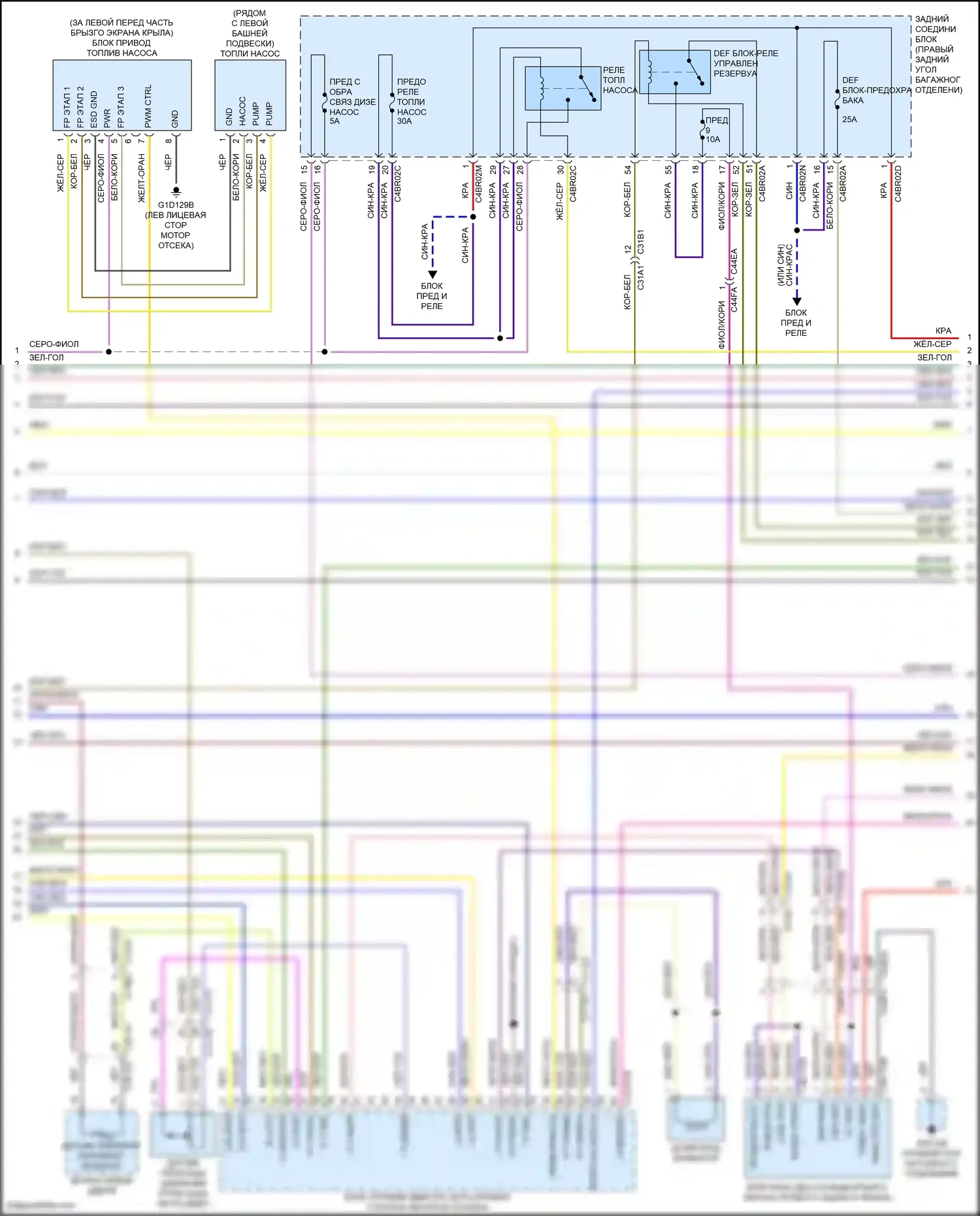 F-Pace Jaguar I (2016-2020): Электросхема двигателя 2.0л турбо дизель (2 из 8) 