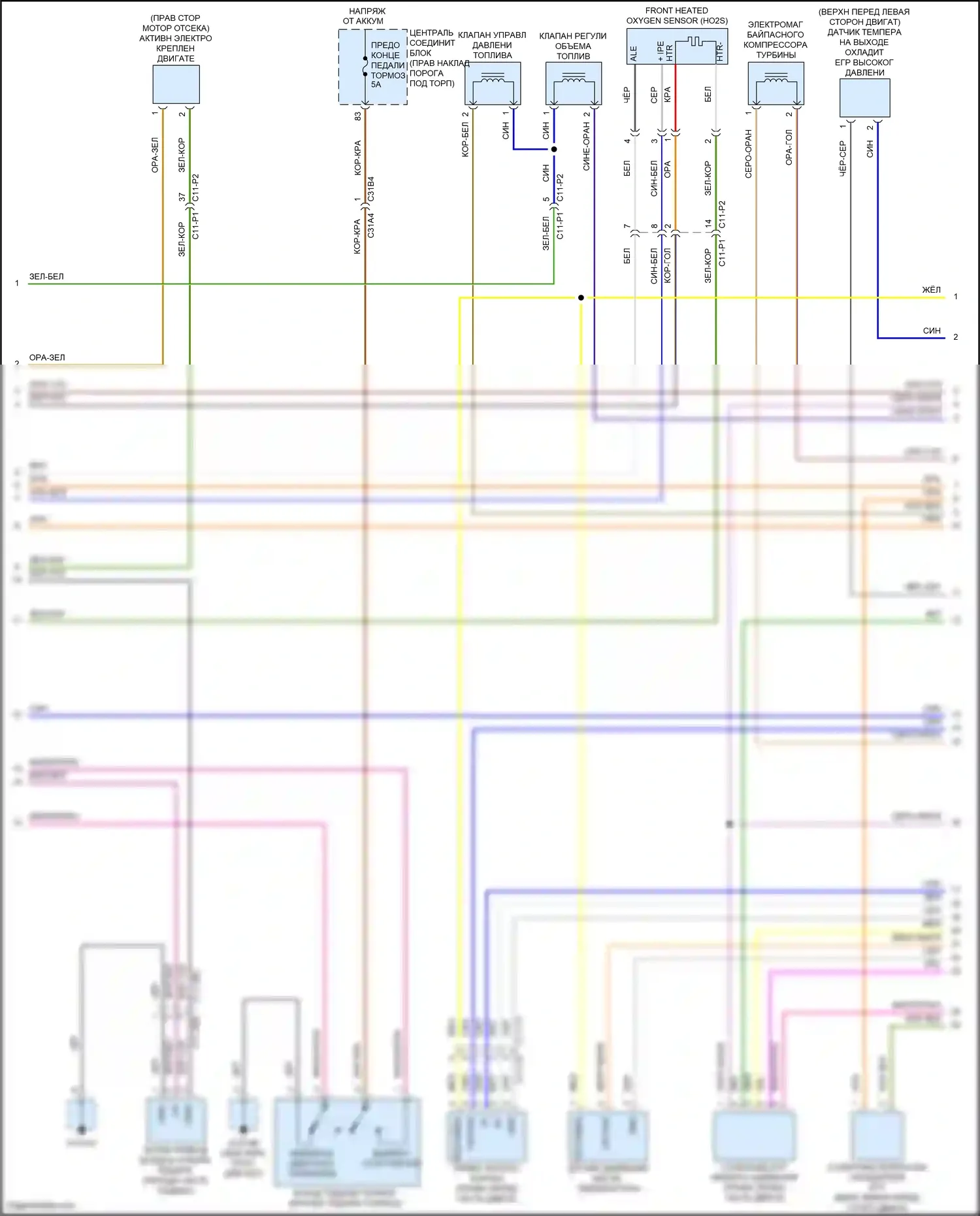 F-Pace Jaguar I (2016-2020): Электросхема двигателя 2.0л турбо дизель (5 из 8) 