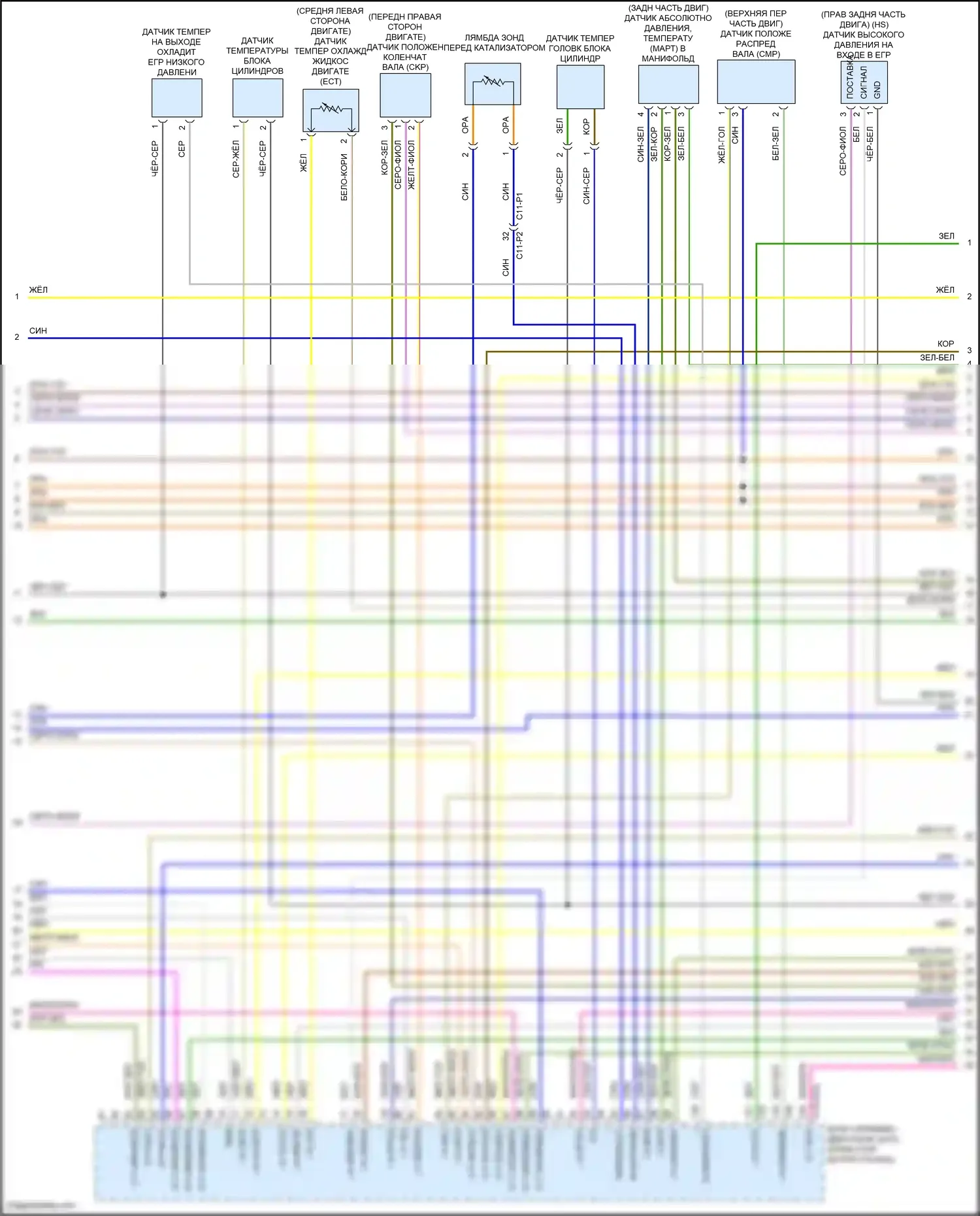 F-Pace Jaguar I (2016-2020): Электросхема двигателя 2.0л турбо дизель (6 из 8) 