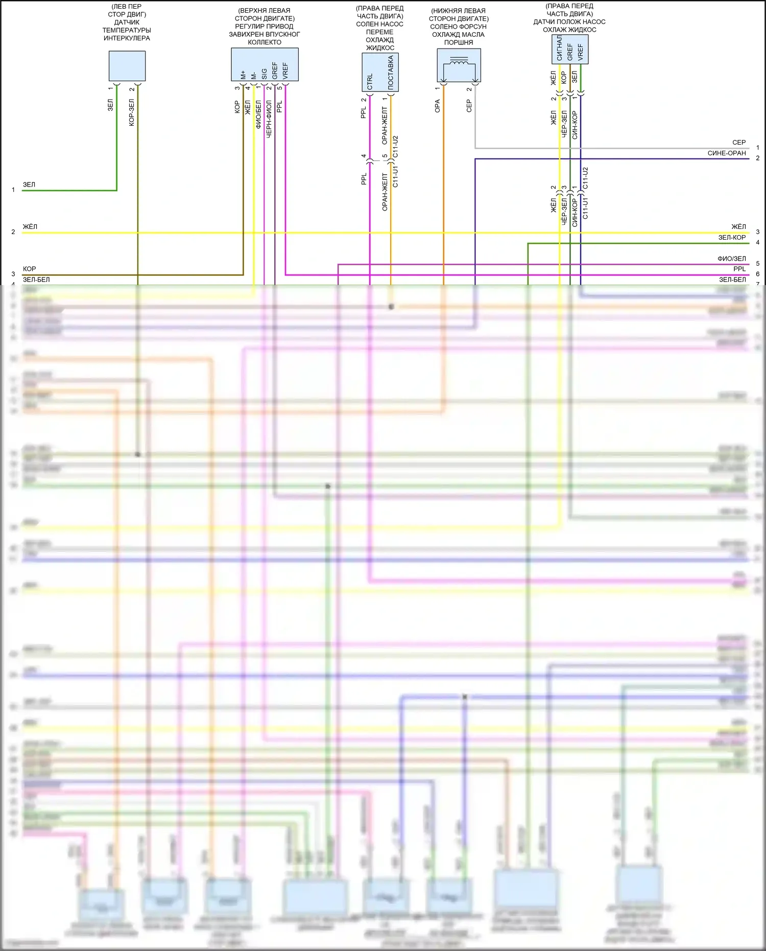 F-Pace Jaguar I (2016-2020): Электросхема двигателя 2.0л турбо дизель (7 из 8) 