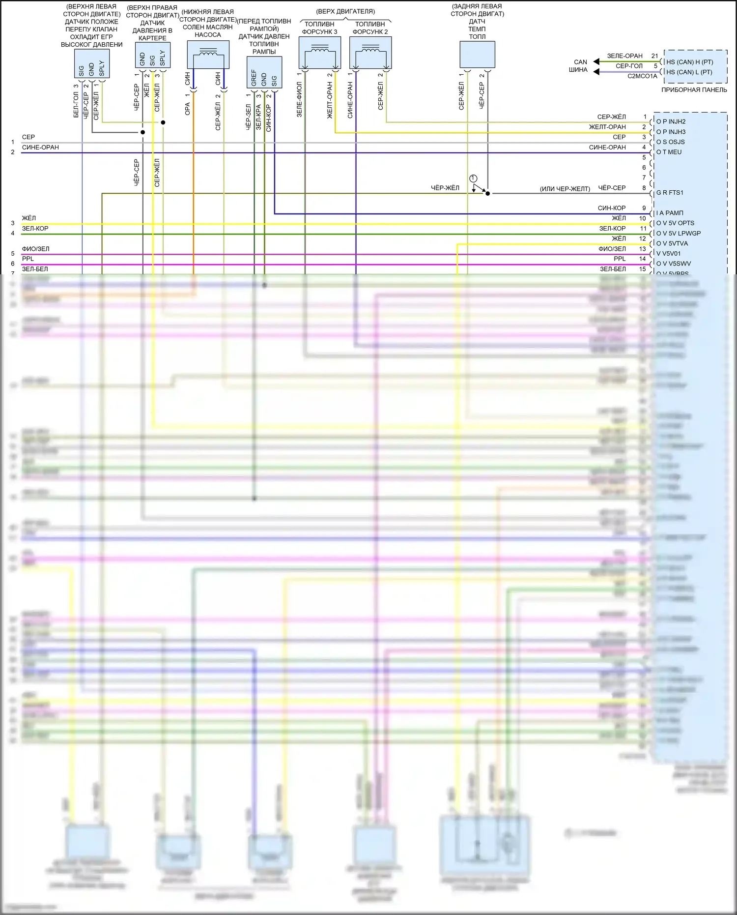 F-Pace Jaguar I (2016-2020): Электросхема двигателя 2.0л турбо дизель (8 из 8) 