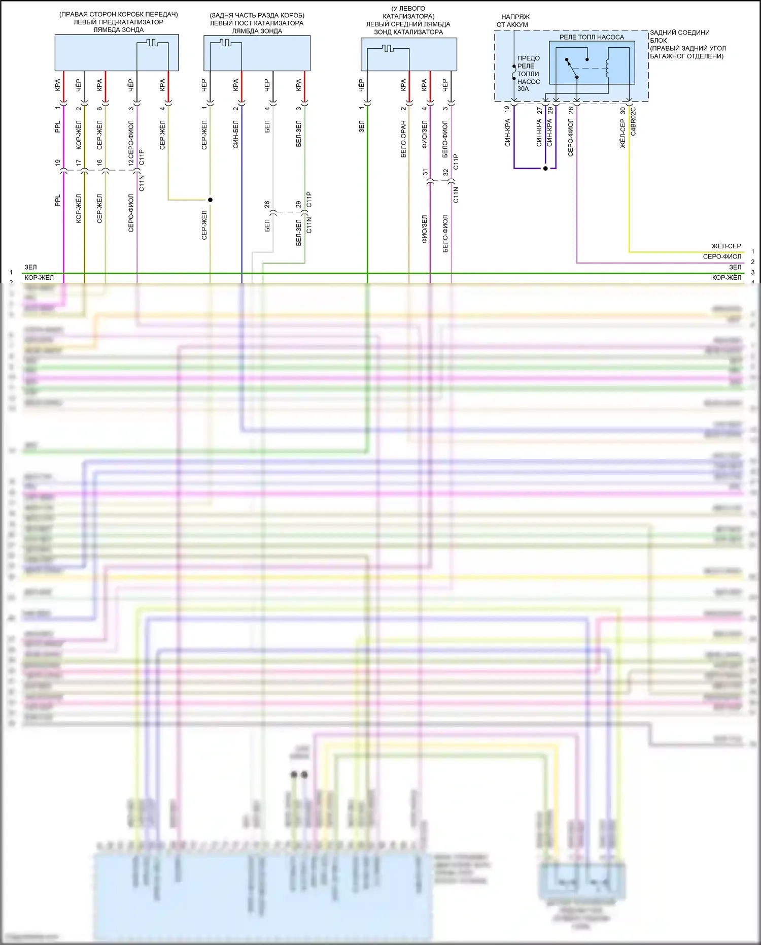 F-Pace Jaguar I (2016-2020): Электросхема двигателя 3.0l sc (4 из 9) 