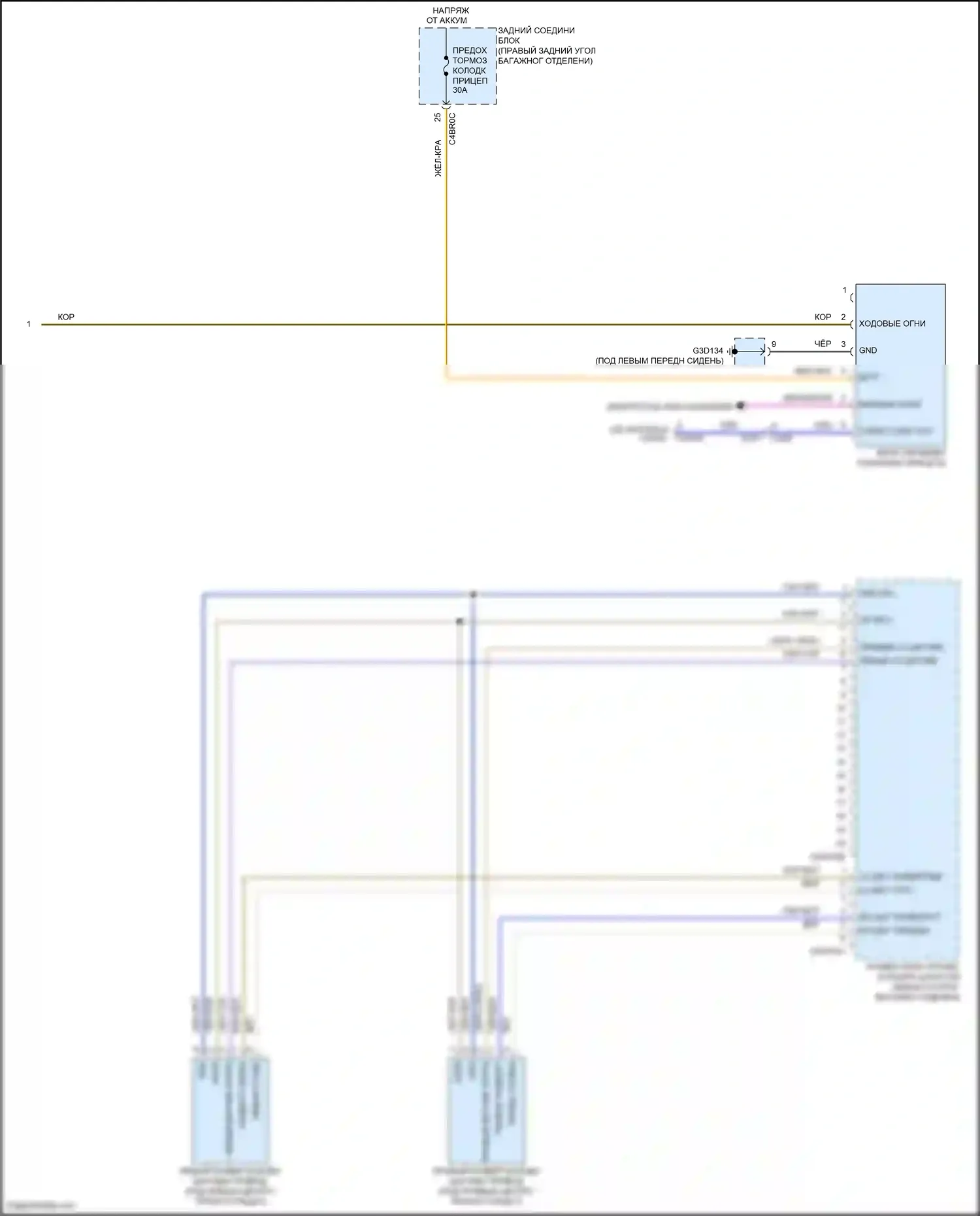 F-Pace Jaguar I (2016-2020): Электросхема буксировки прицепа (2 из 2) 