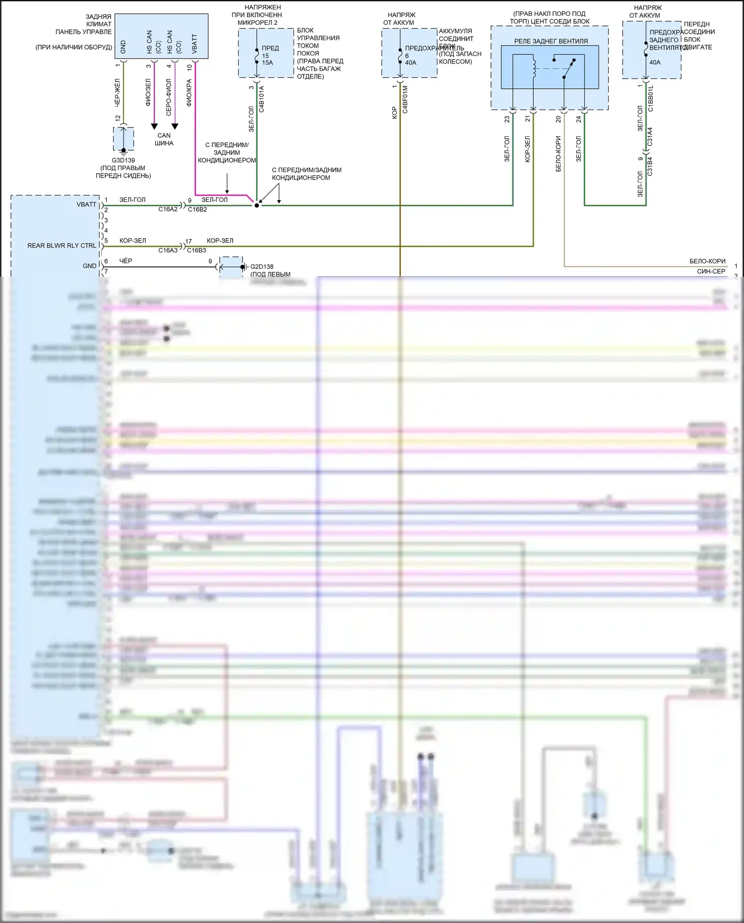 F-Pace Jaguar I (2016-2020): Электросхема климат контроля (1 из 6) 