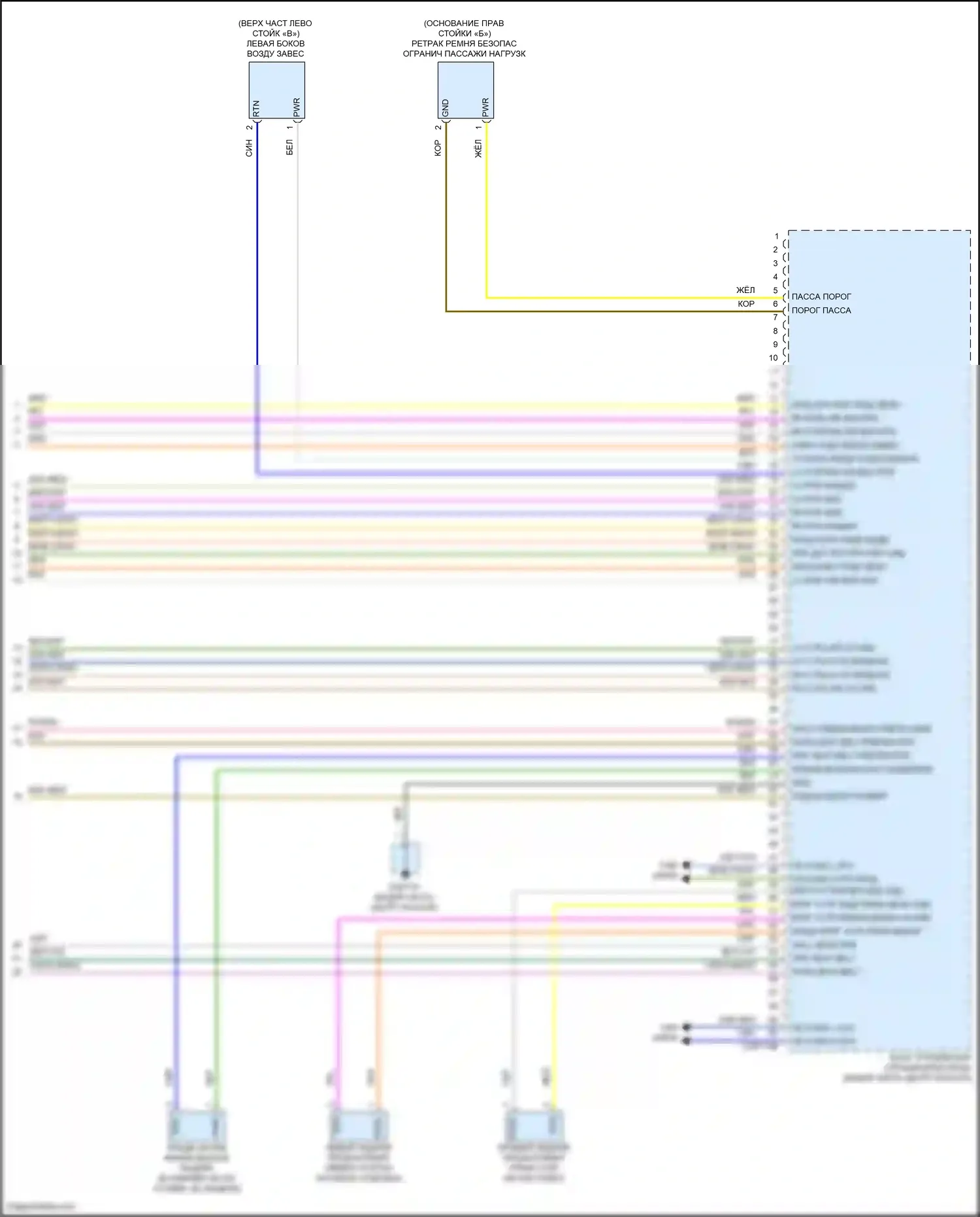 F-Pace Jaguar I (2016-2020): Электросхема подушек безопасности (4 из 4) 