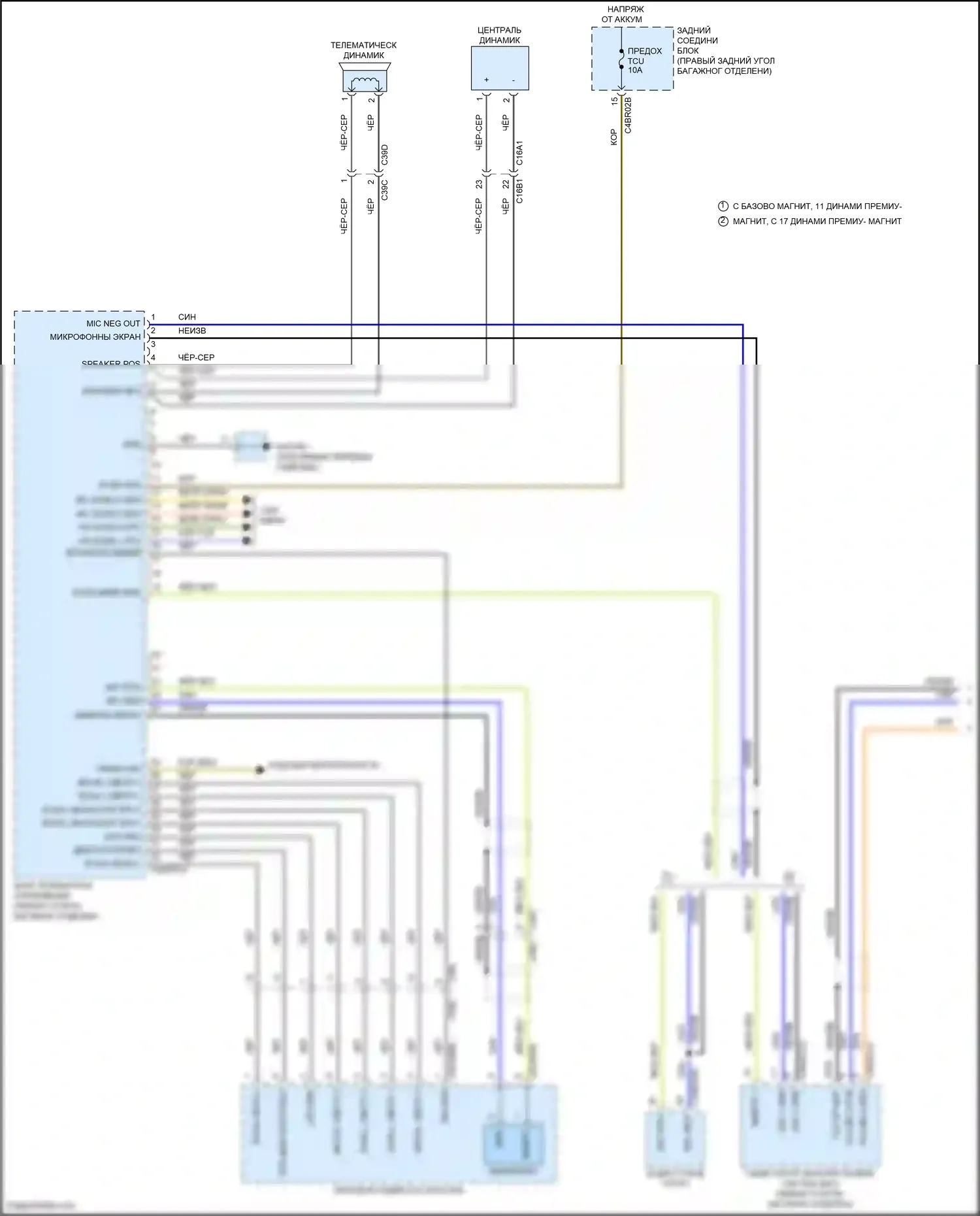 F-Pace Jaguar I (2016-2020): Электросхема телематики (1 из 2) 