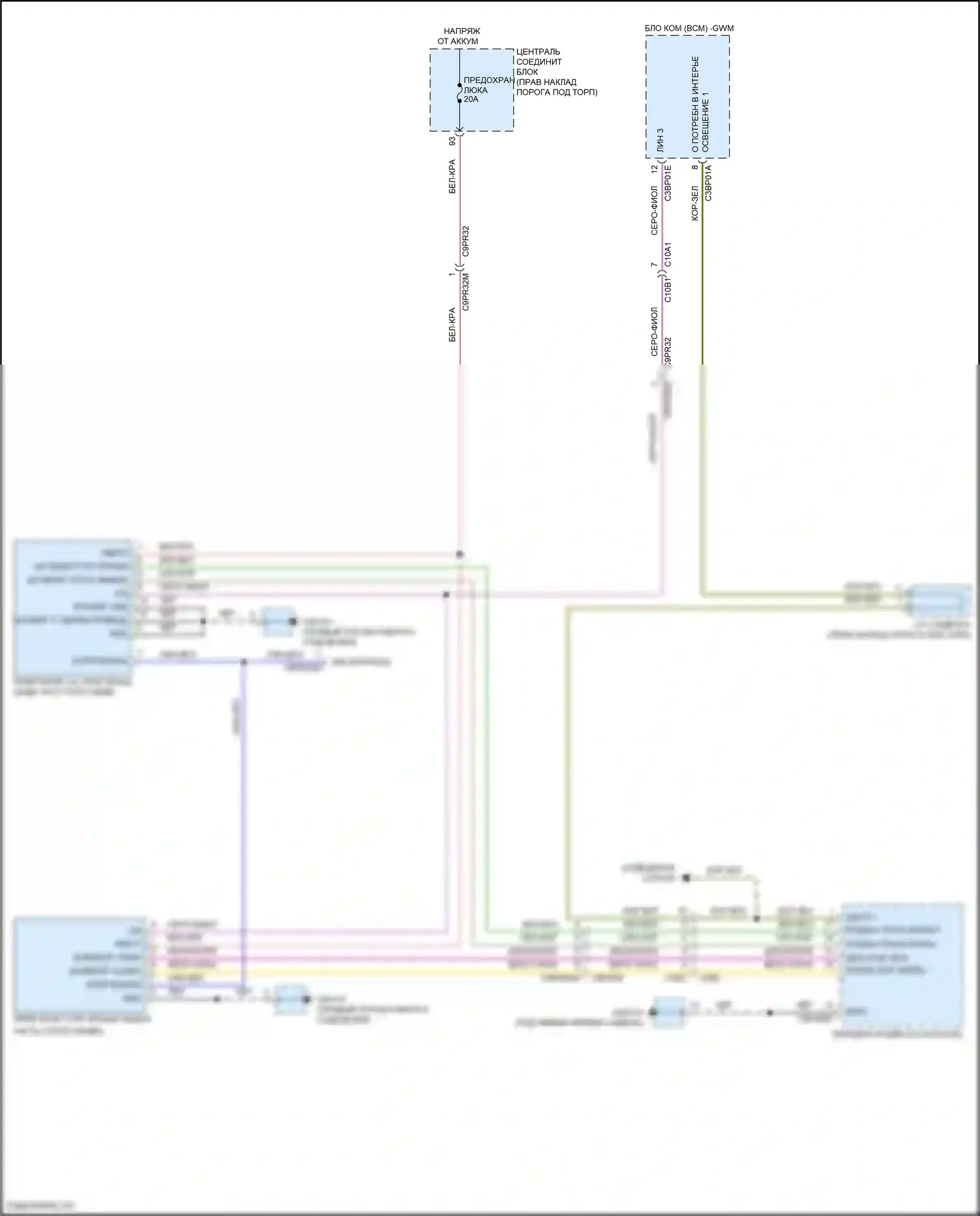 F-Pace Jaguar I (2016-2020): Электросхема складной крыши/люка 