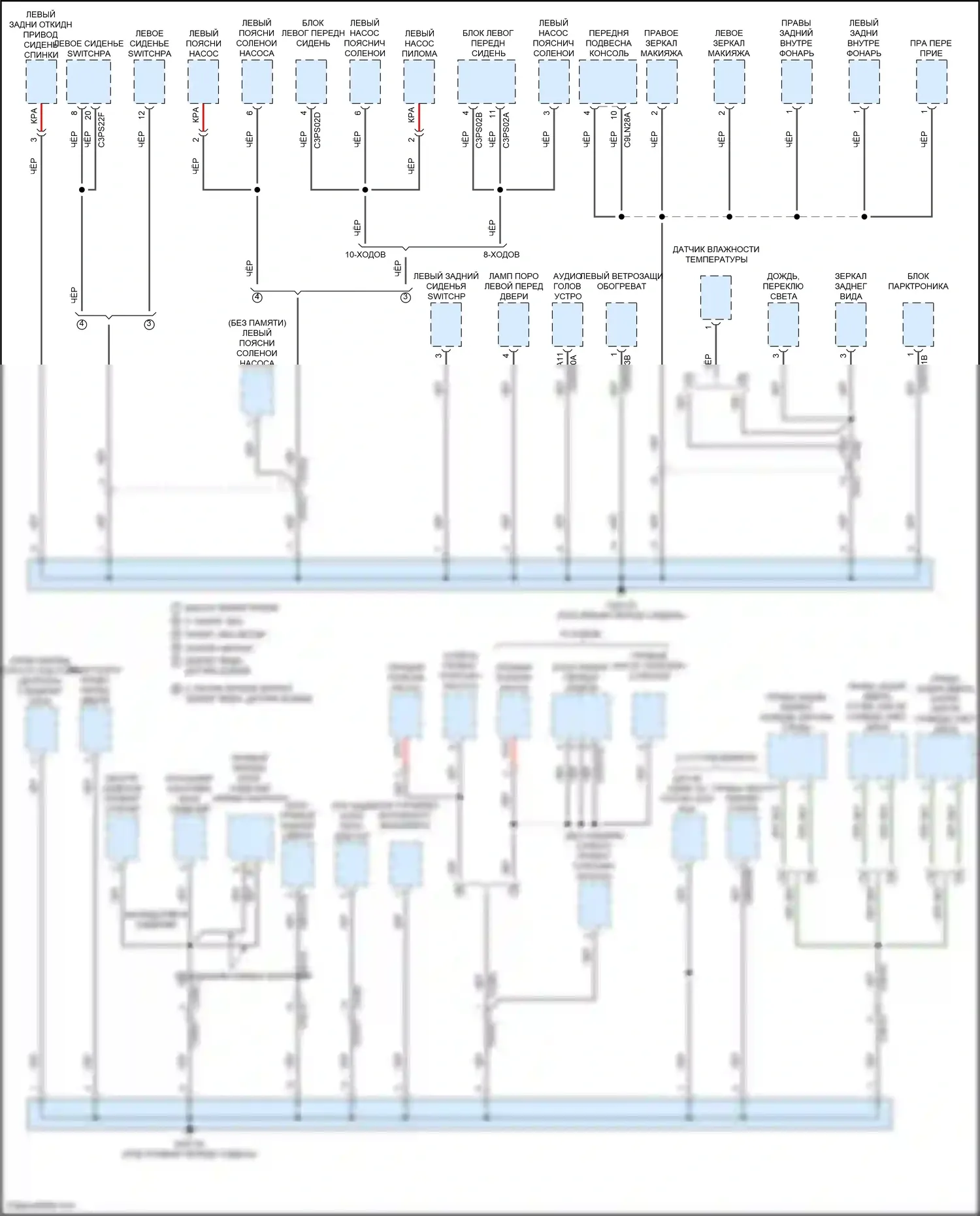 F-Pace Jaguar I (2016-2020): Электросхема разводки массы (3 из 6) 