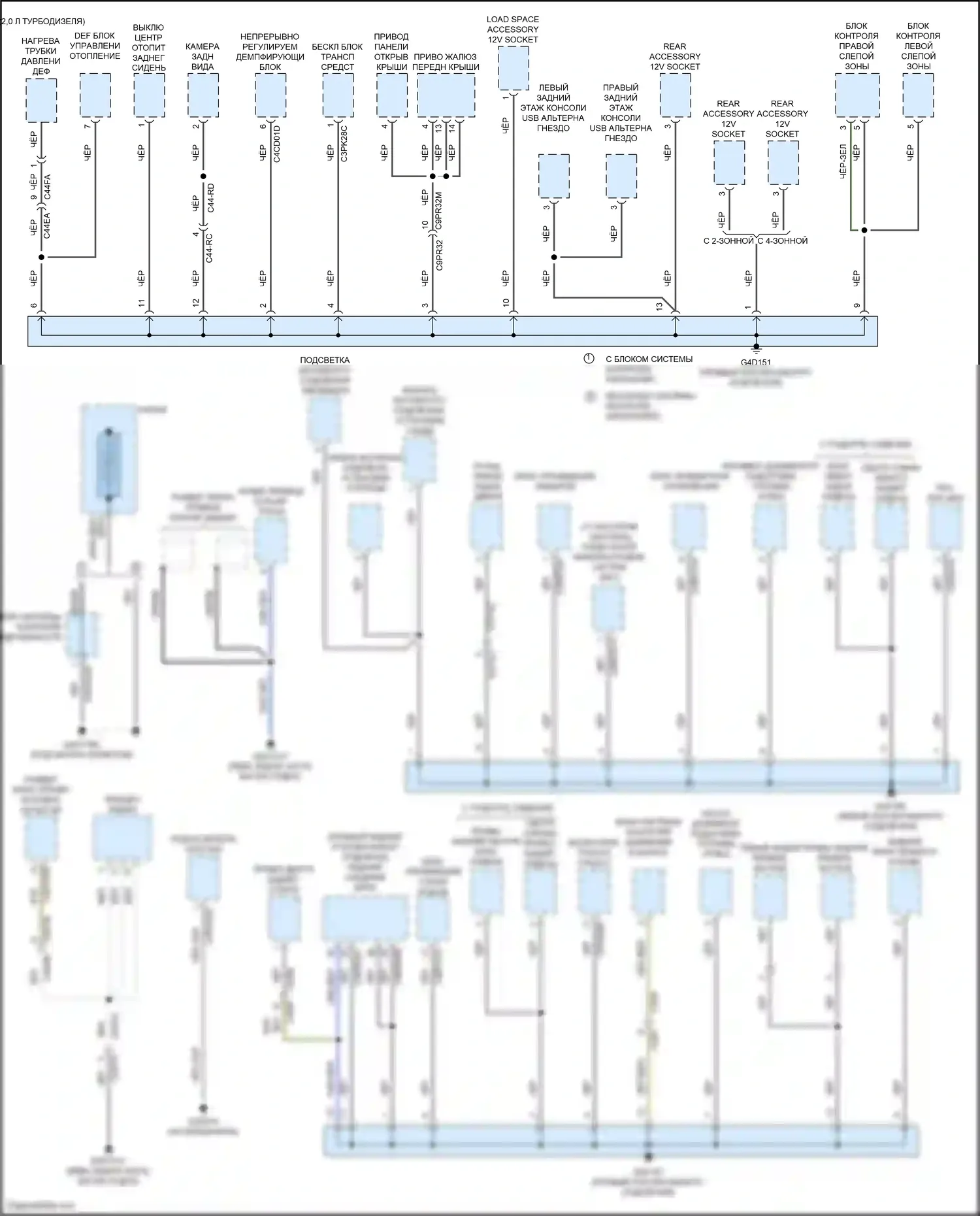 F-Pace Jaguar I (2016-2020): Электросхема разводки массы (6 из 6) 
