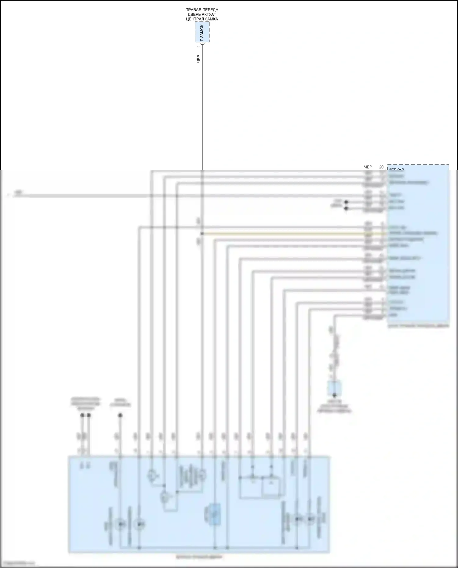 F-Pace Jaguar I (2016-2020): Управление зеркалами заднего вида электросхема (2 из 2) 
