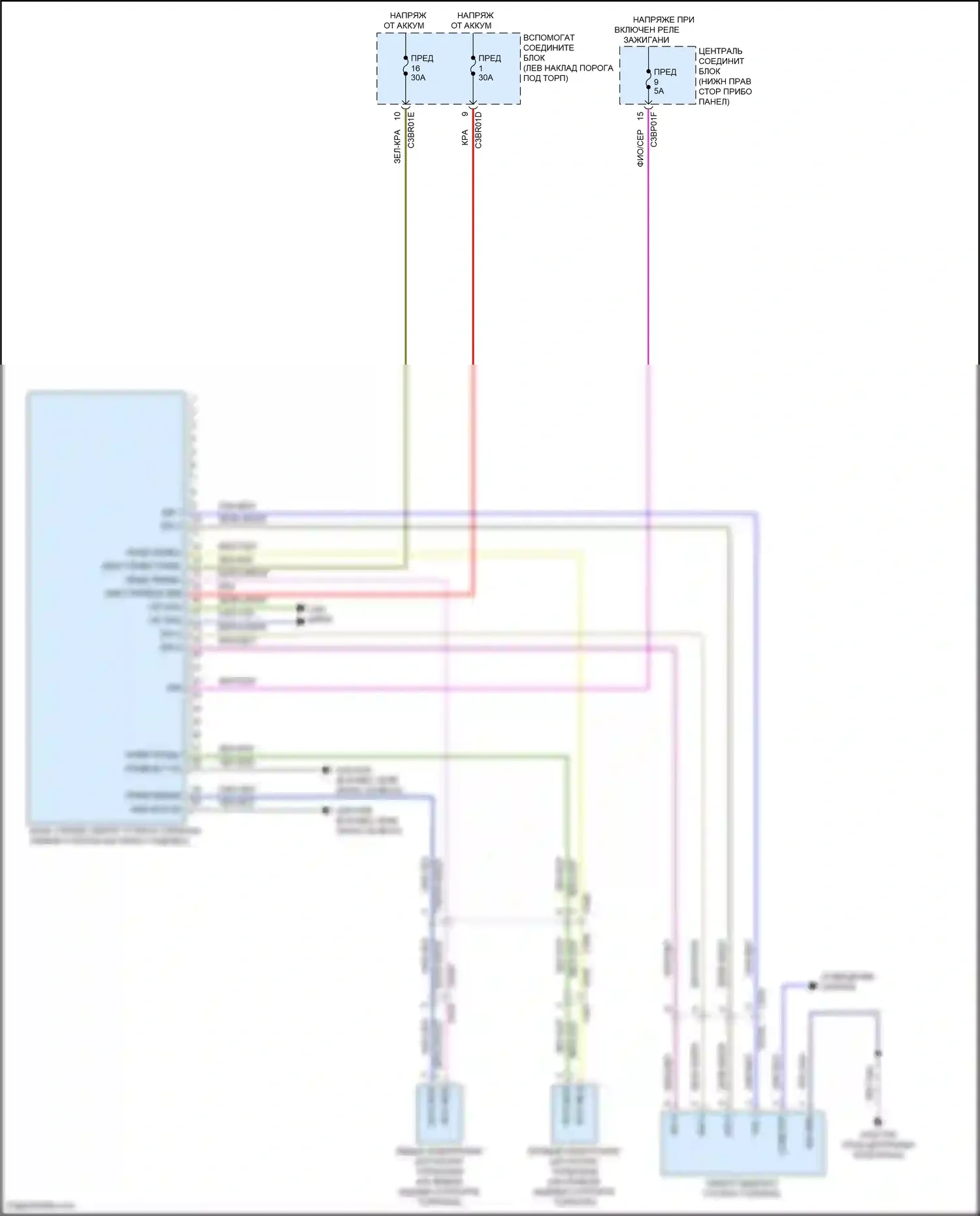 F-type Jaguar I рестайлинг (2016-2019): Электросхема блокировки селектора 