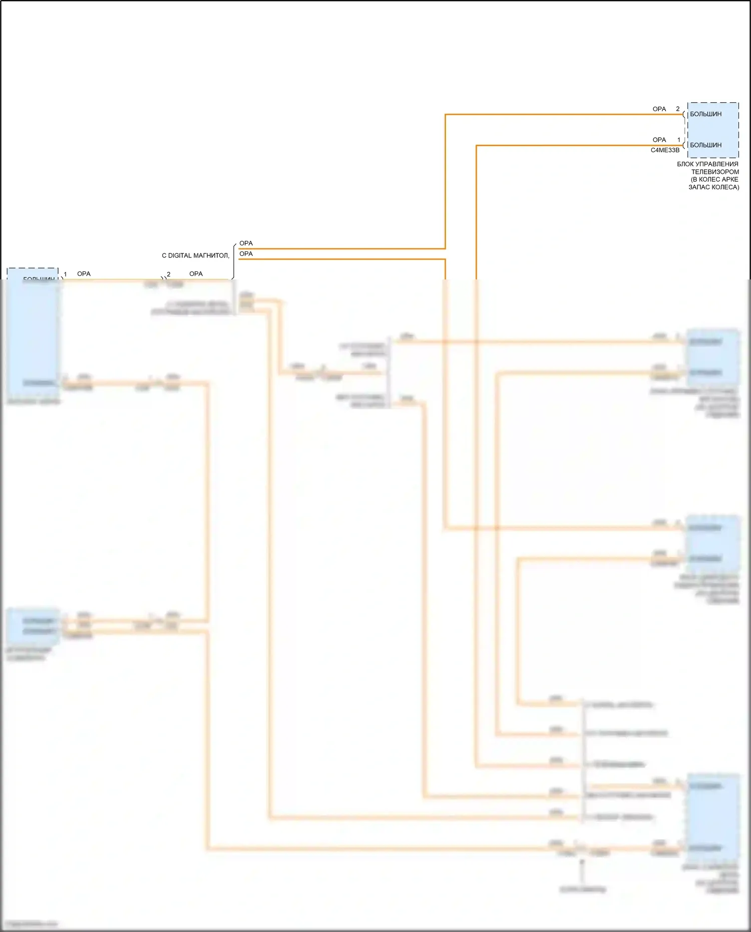 F-type Jaguar I рестайлинг (2016-2019): Электросхема оптоволоконной сети, кабриолет 