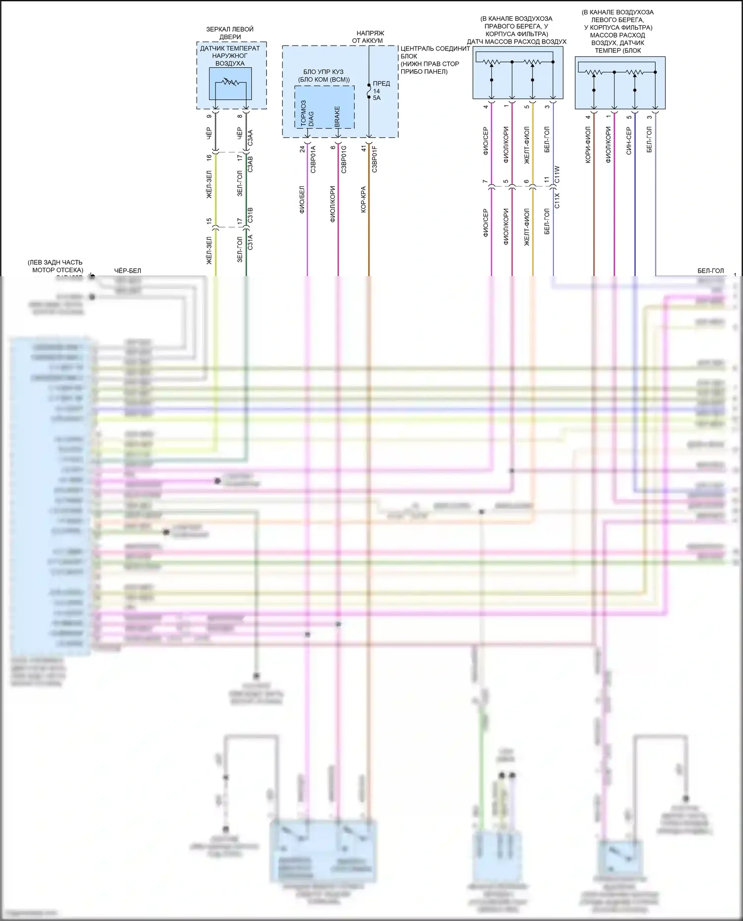 F-type Jaguar I рестайлинг (2016-2019): Электросхема двигателя 3.0l sc (1 из 9) 
