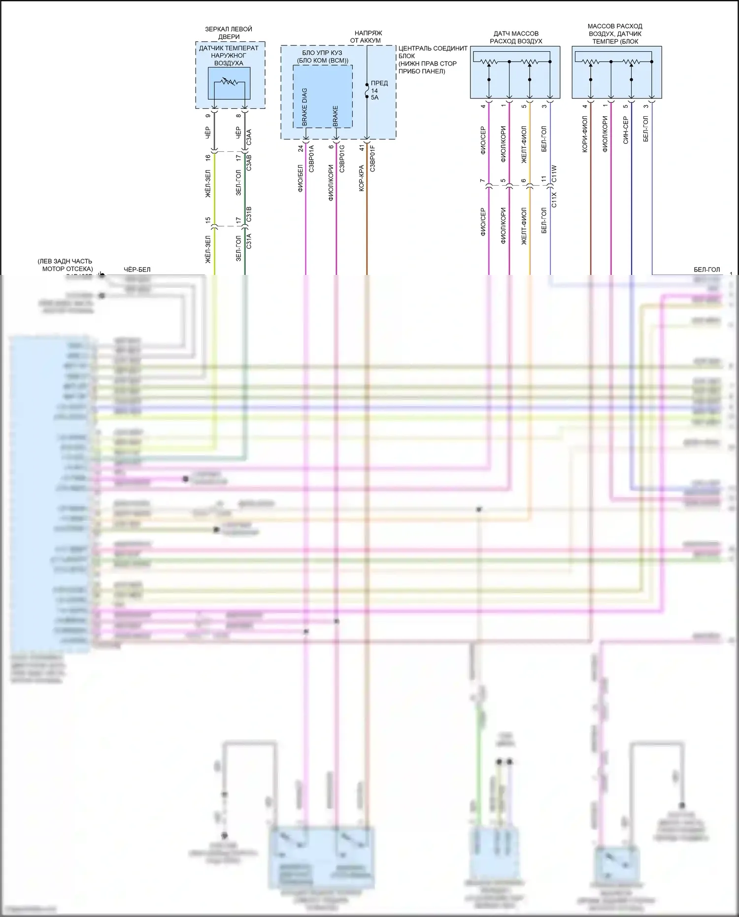 F-type Jaguar I рестайлинг (2016-2019): Электросхема двигателя 5.0l sc (1 из 9) 