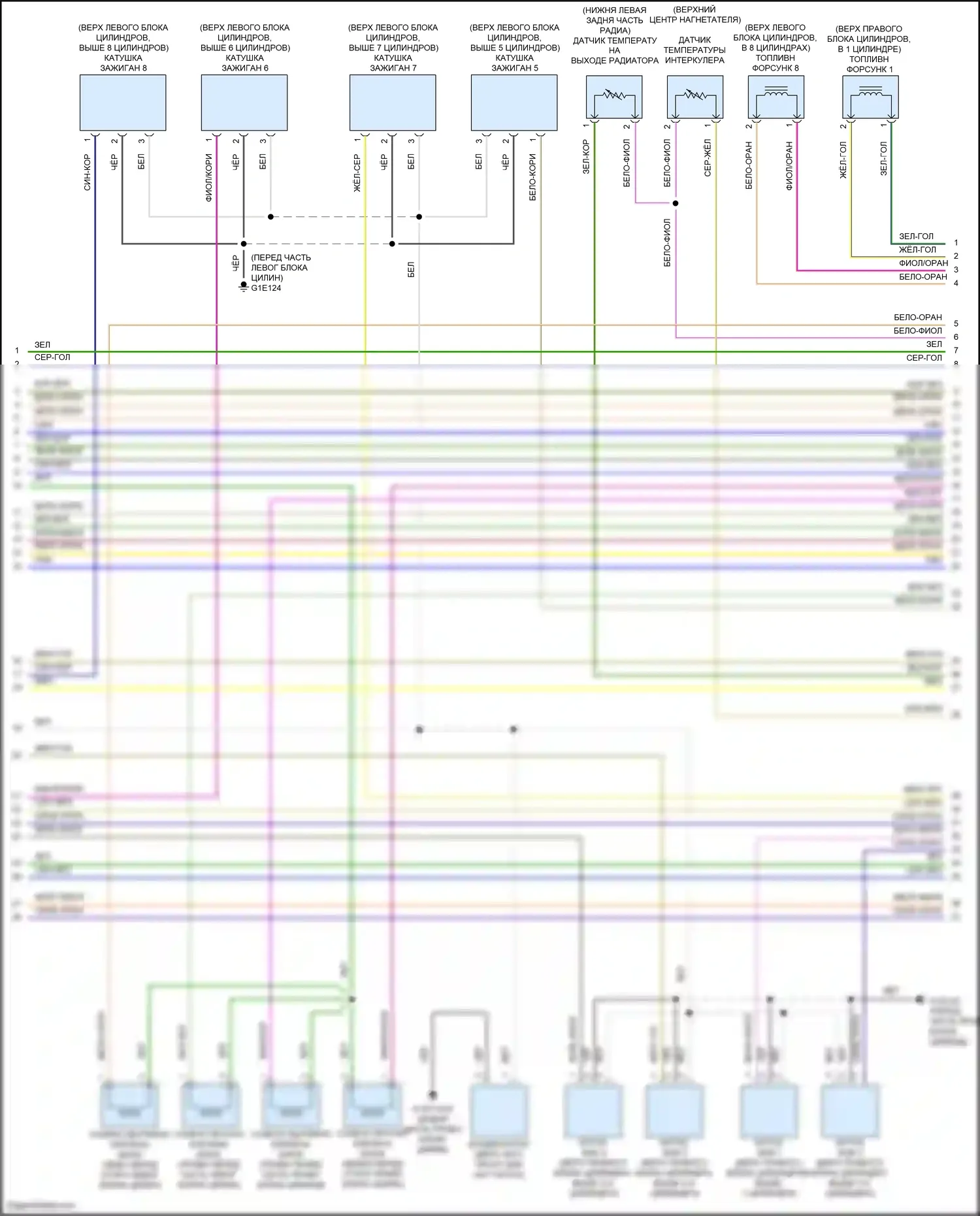 F-type Jaguar I рестайлинг (2016-2019): Электросхема двигателя 5.0l sc (8 из 9) 